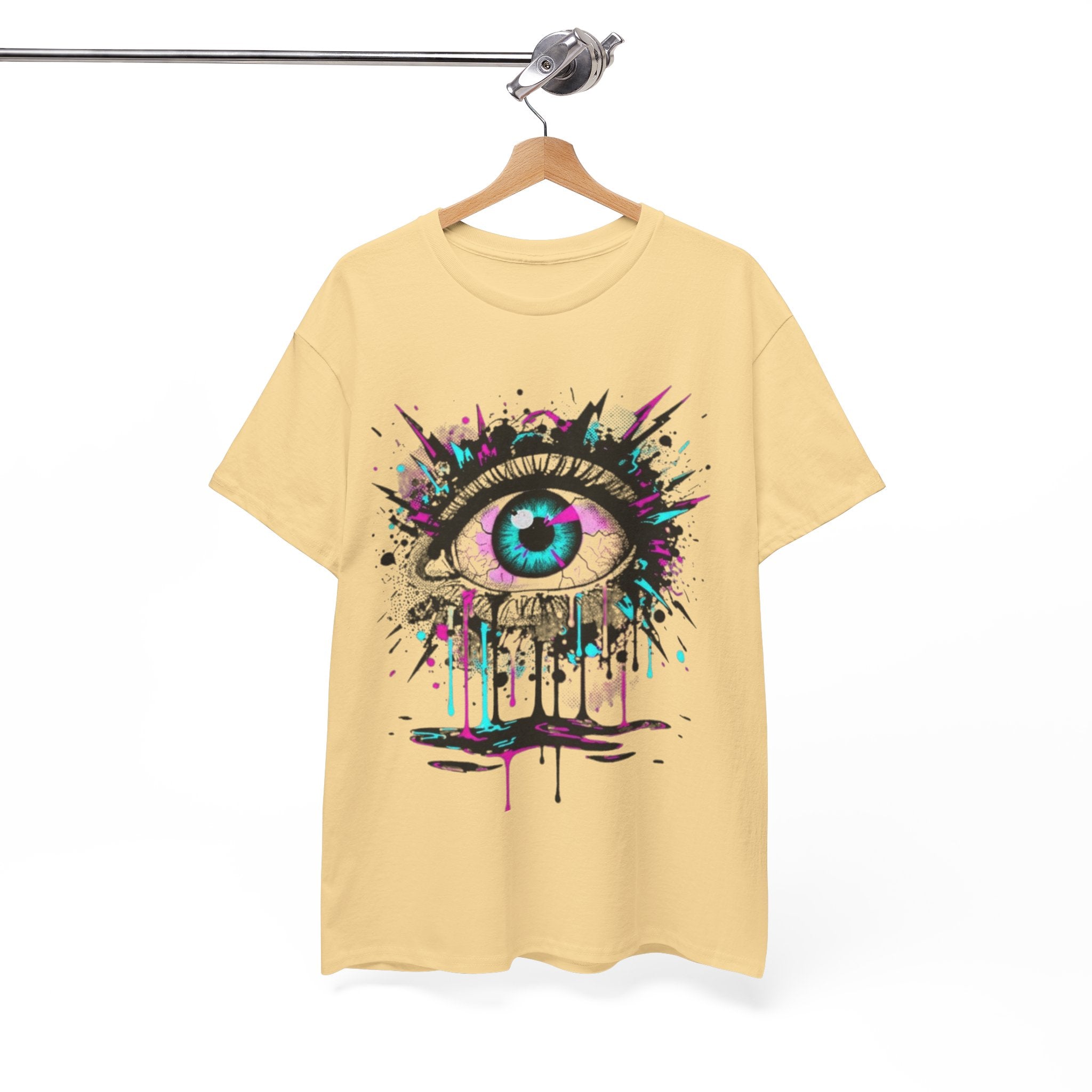 Graphic Tee — Neon Dripping Eye Art T-Shirt