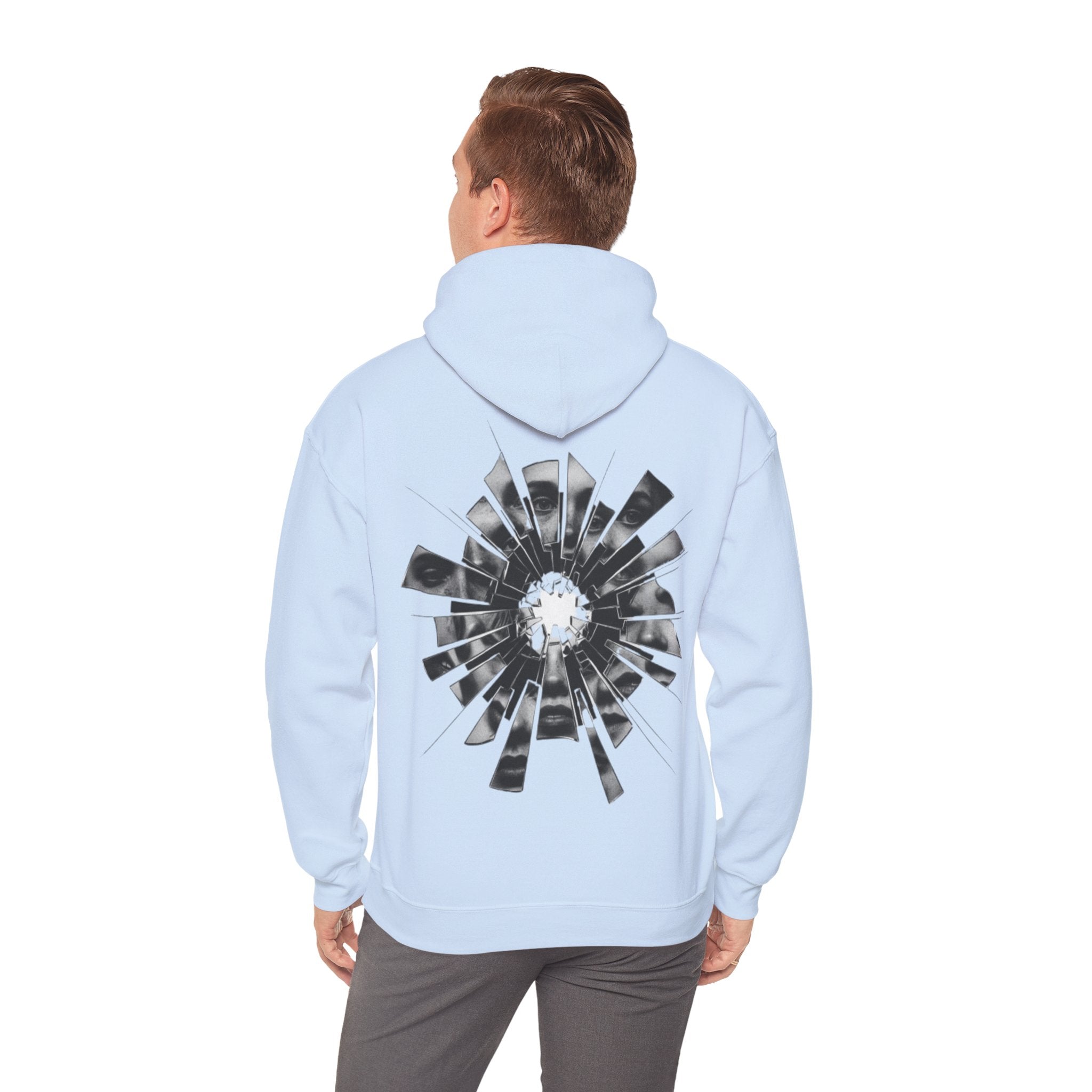 Hoodie — Monochrome Geometric Starburst Back Print