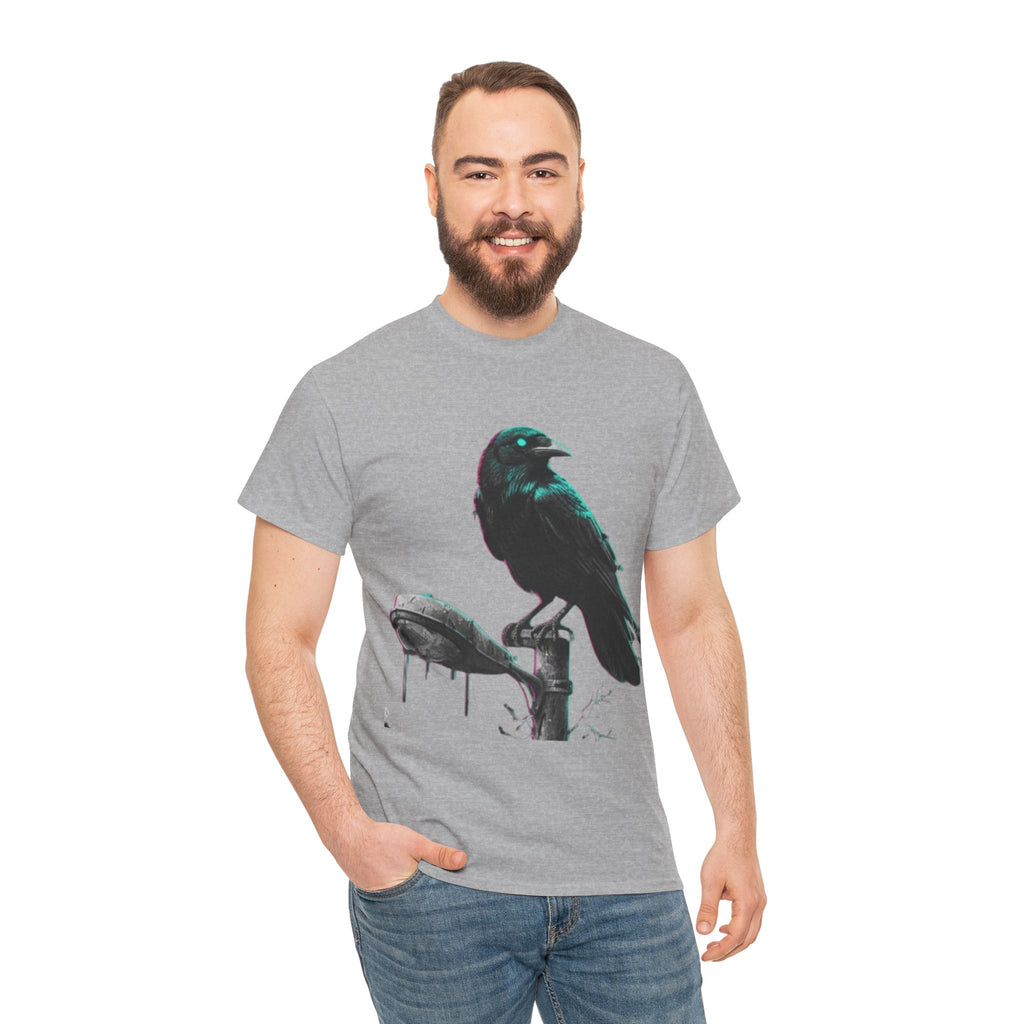Raven Perch T‑Shirt — Gothic Crow Graphic Tee