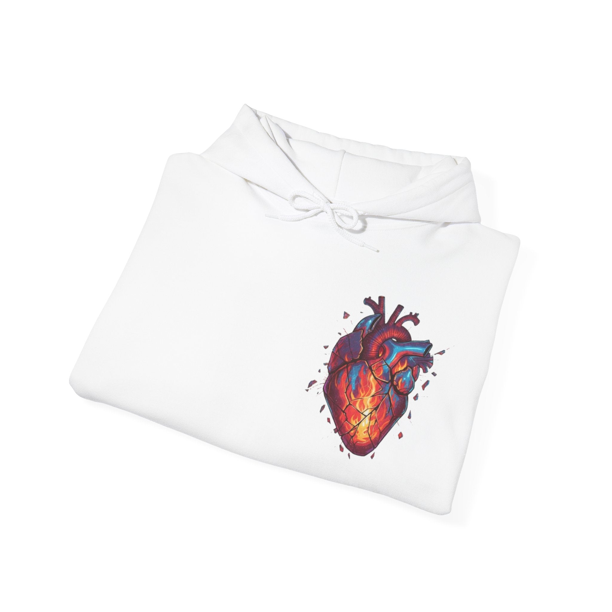 Anatomical Heart Hoodie — Colorful Watercolor Heart Graphic Pullover