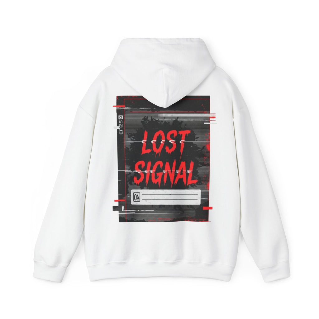 Lost Signal Hoodie - Retro Glitch Graphic Pullover