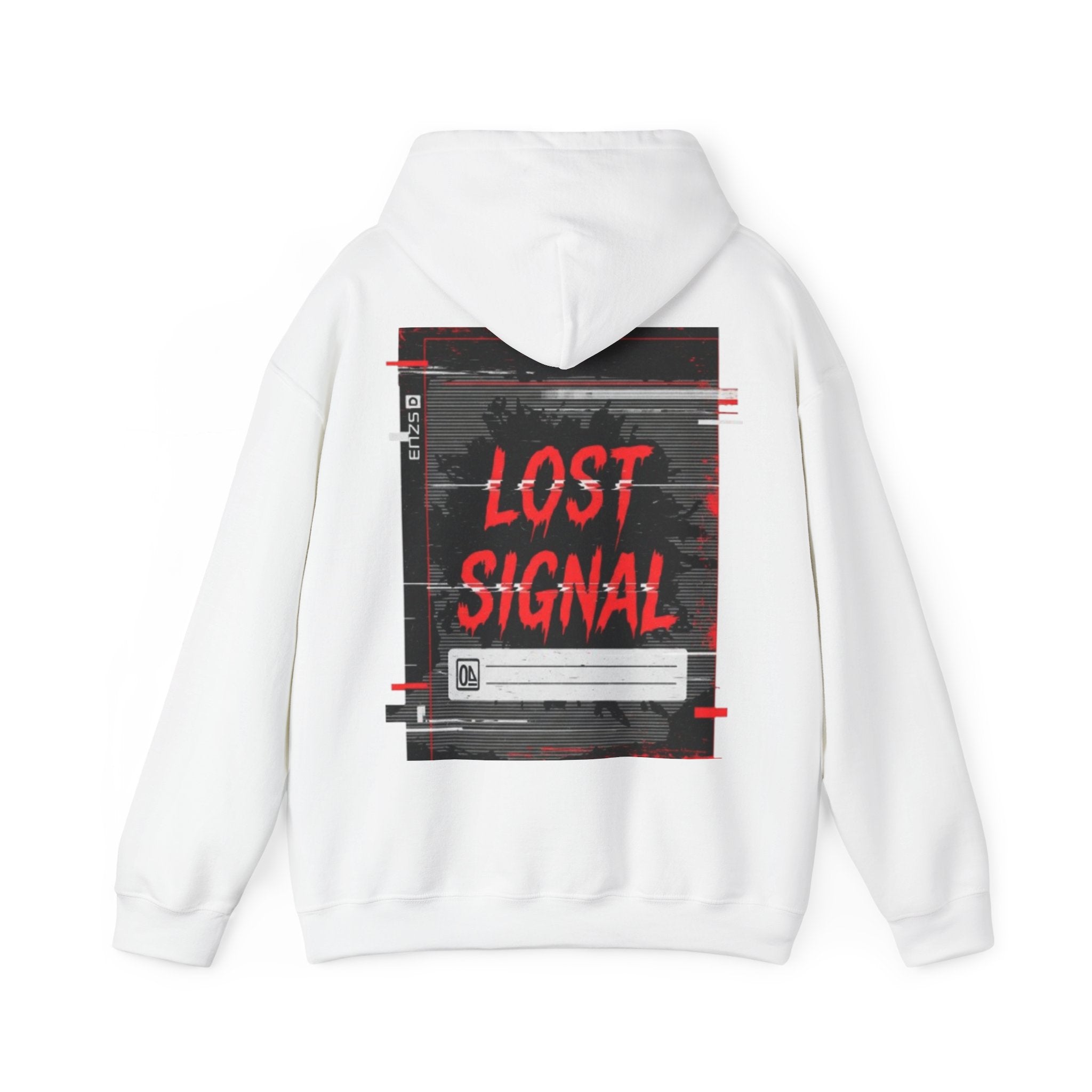 Lost Signal Hoodie - Retro Glitch Graphic Pullover