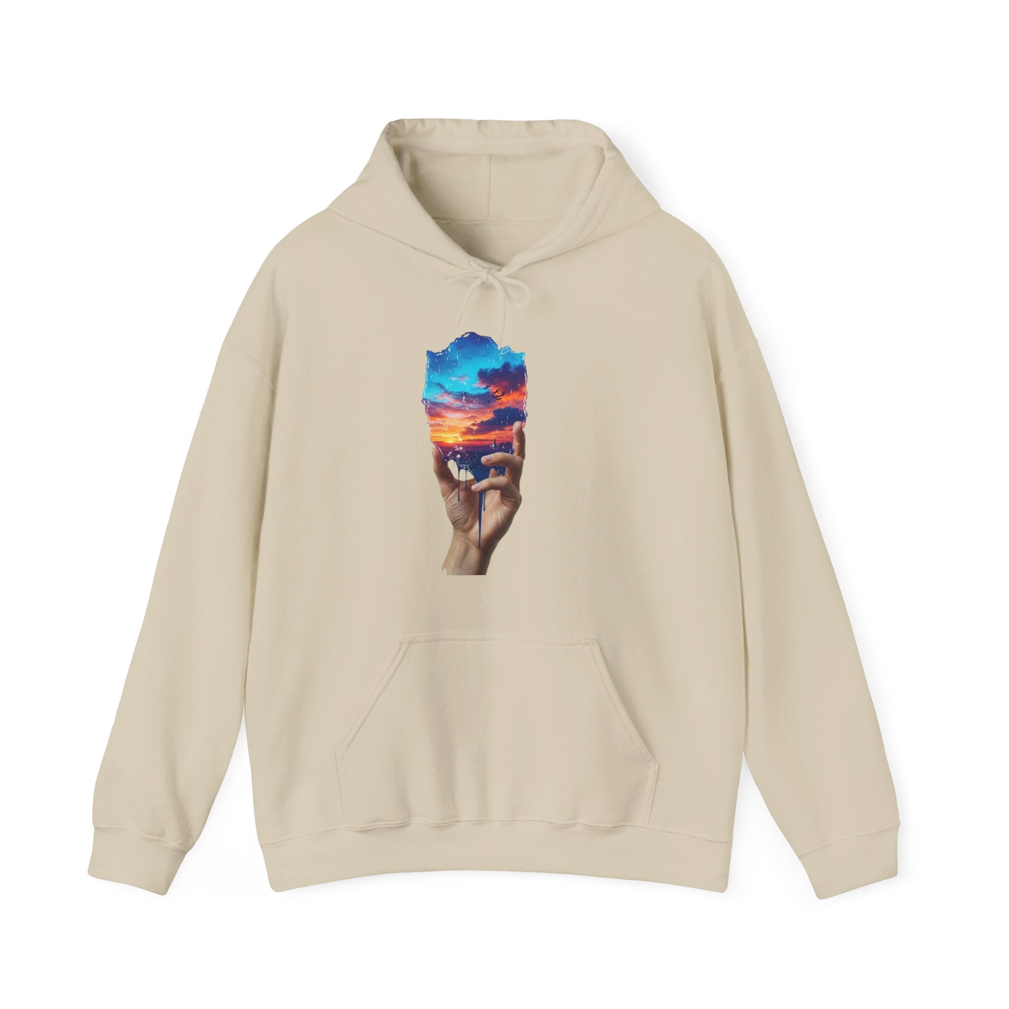 Hoodie — Hand Holding Sunset Sky Art Graphic Pullover