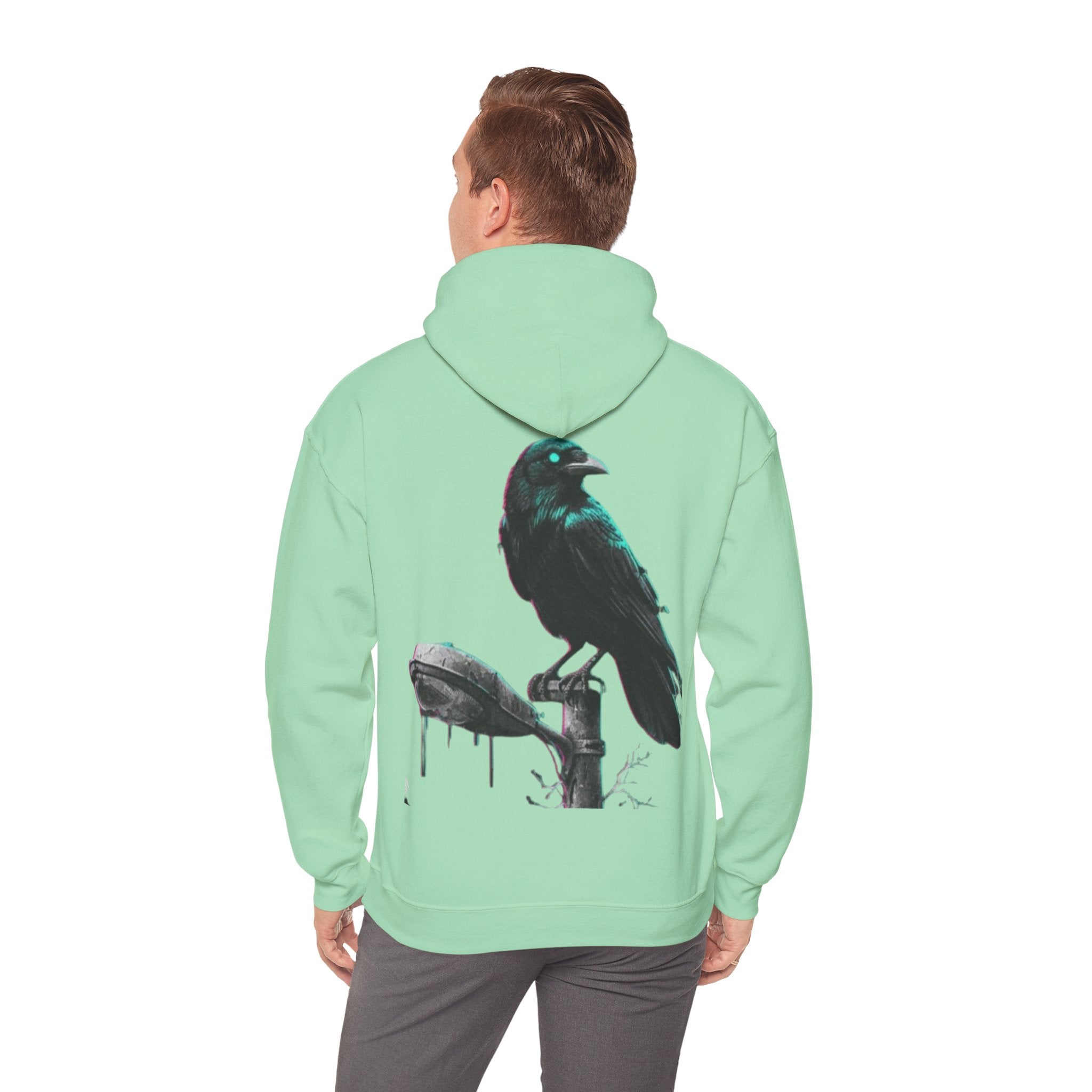 Raven Graveyard Hoodie - Gothic Crow Graphic Pullover