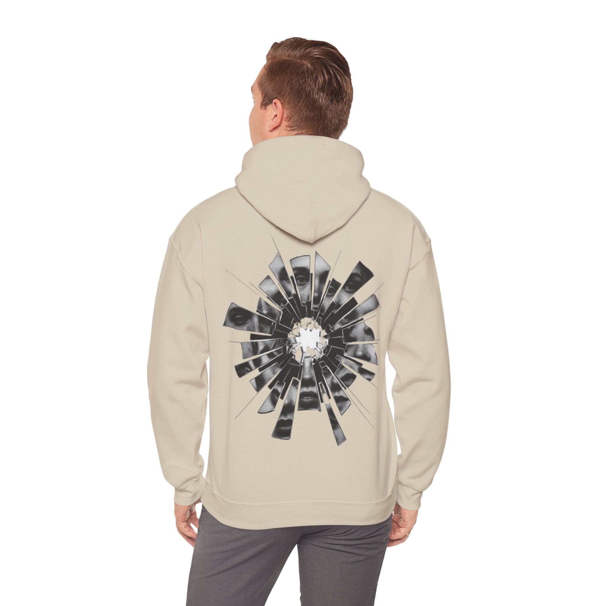 Hoodie — Monochrome Geometric Starburst Back Print