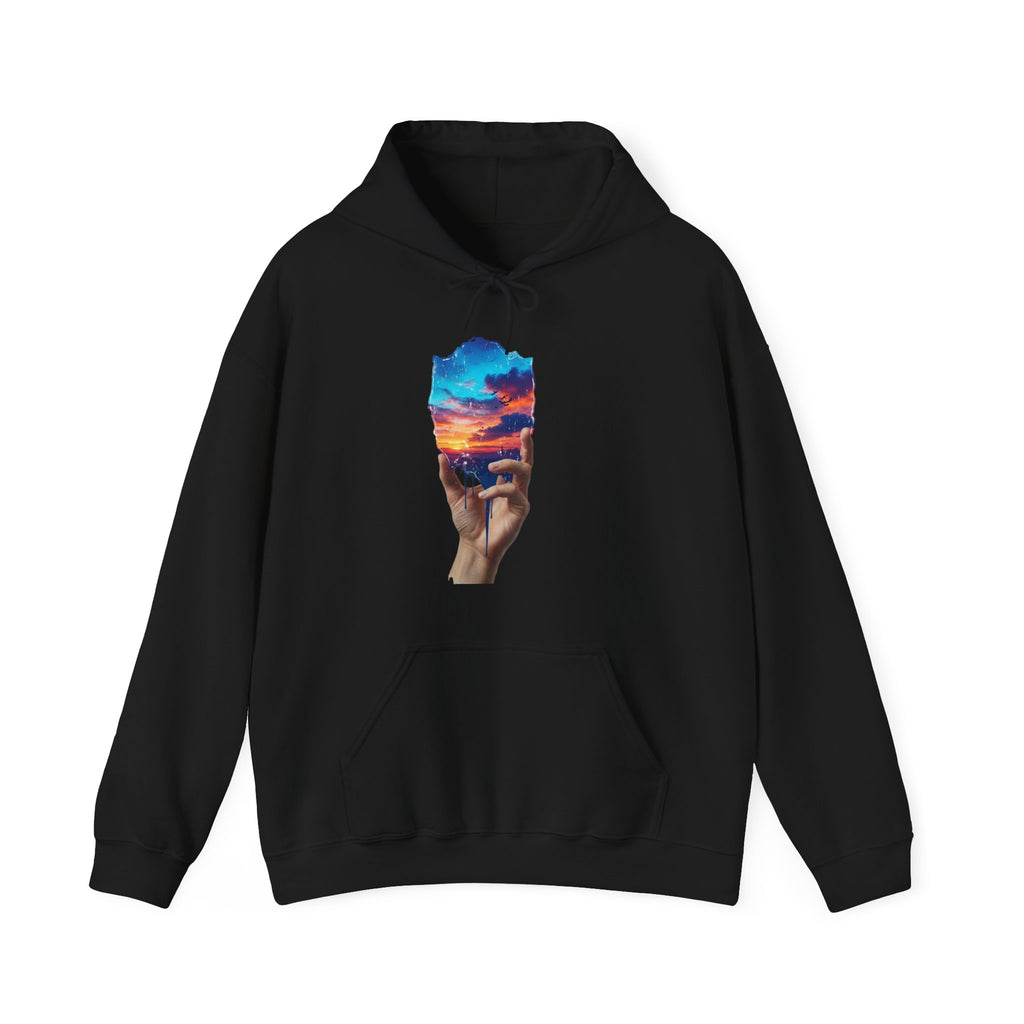 Hoodie — Hand Holding Sunset Sky Art Graphic Pullover