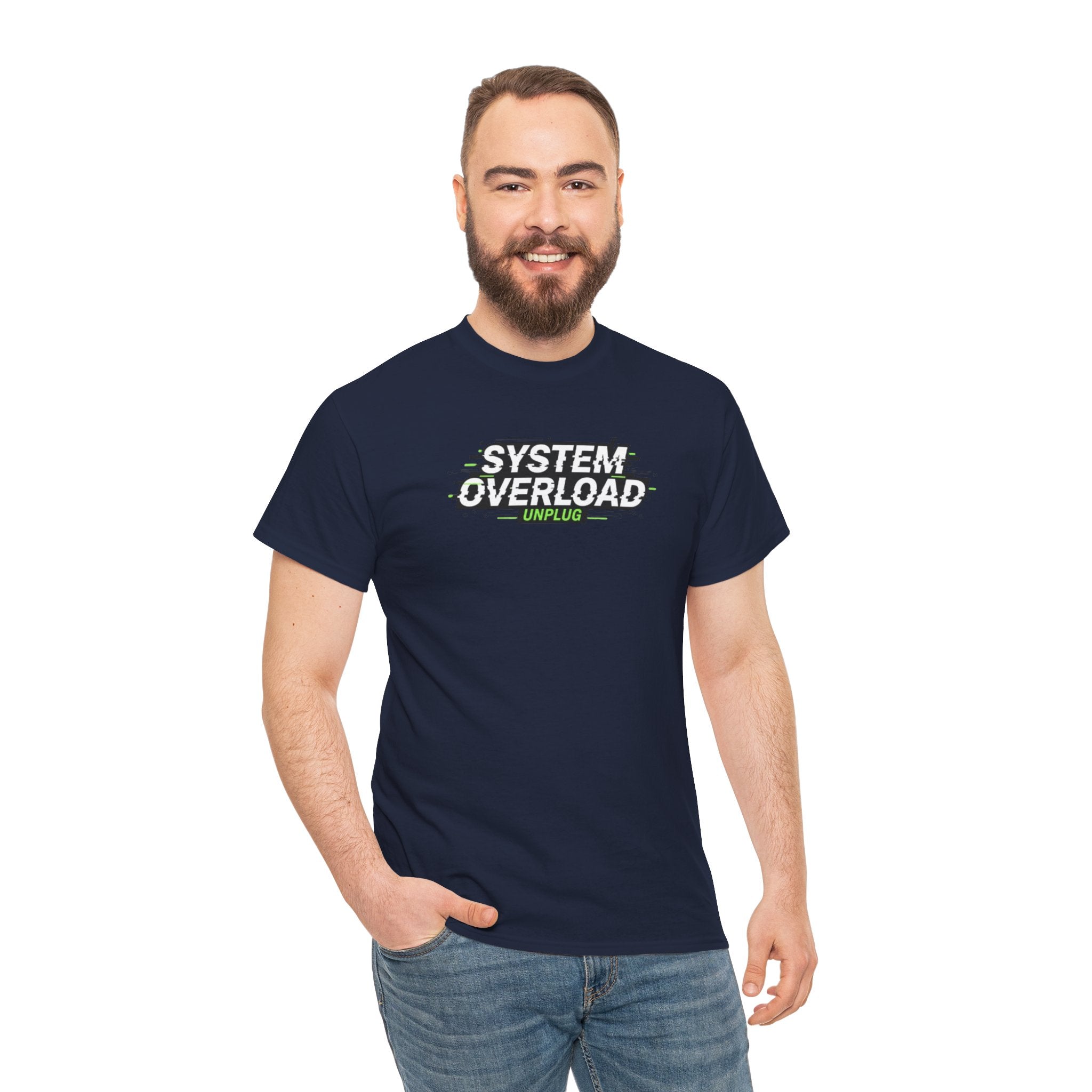 T-Shirt — "System Overload" Glitch Tech Graphic Tee