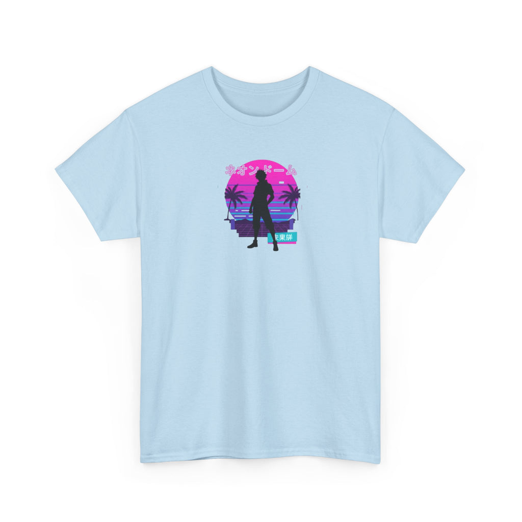 Retro Beach Sunset Tee — Miami Vaporwave Silhouette