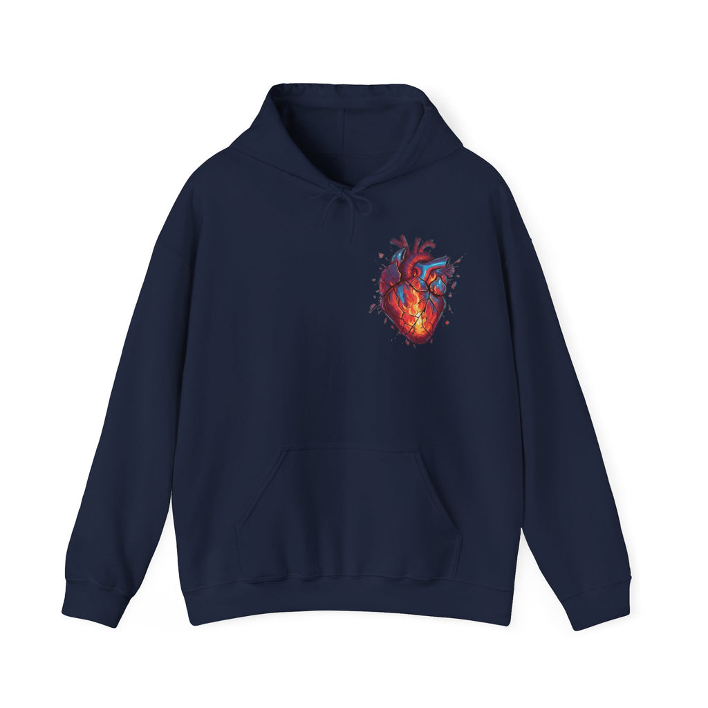 Anatomical Heart Hoodie — Colorful Watercolor Heart Graphic Pullover