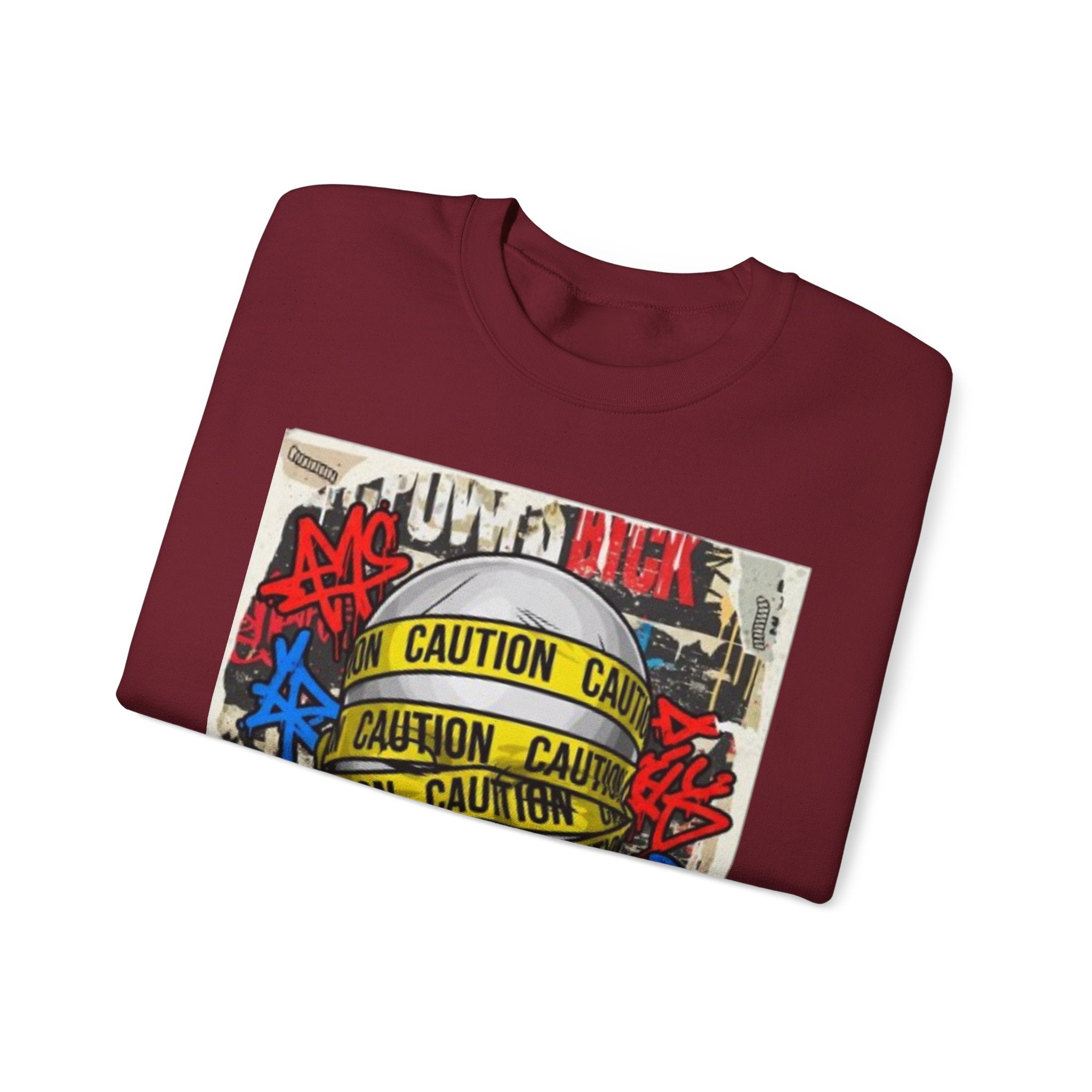Caution Tape Graffiti Crewneck Sweatshirt