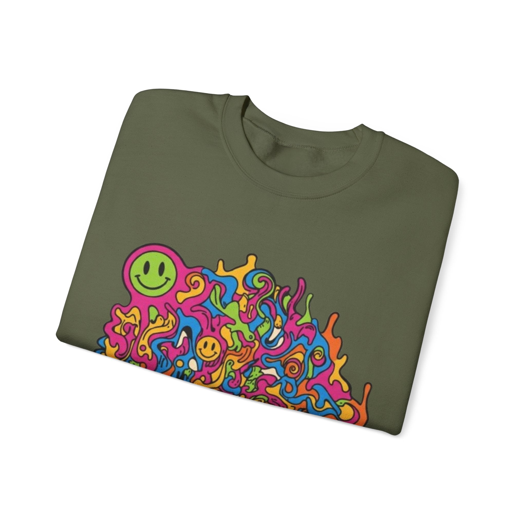 Psychedelic Smiley Swirl Crewneck Sweatshirt