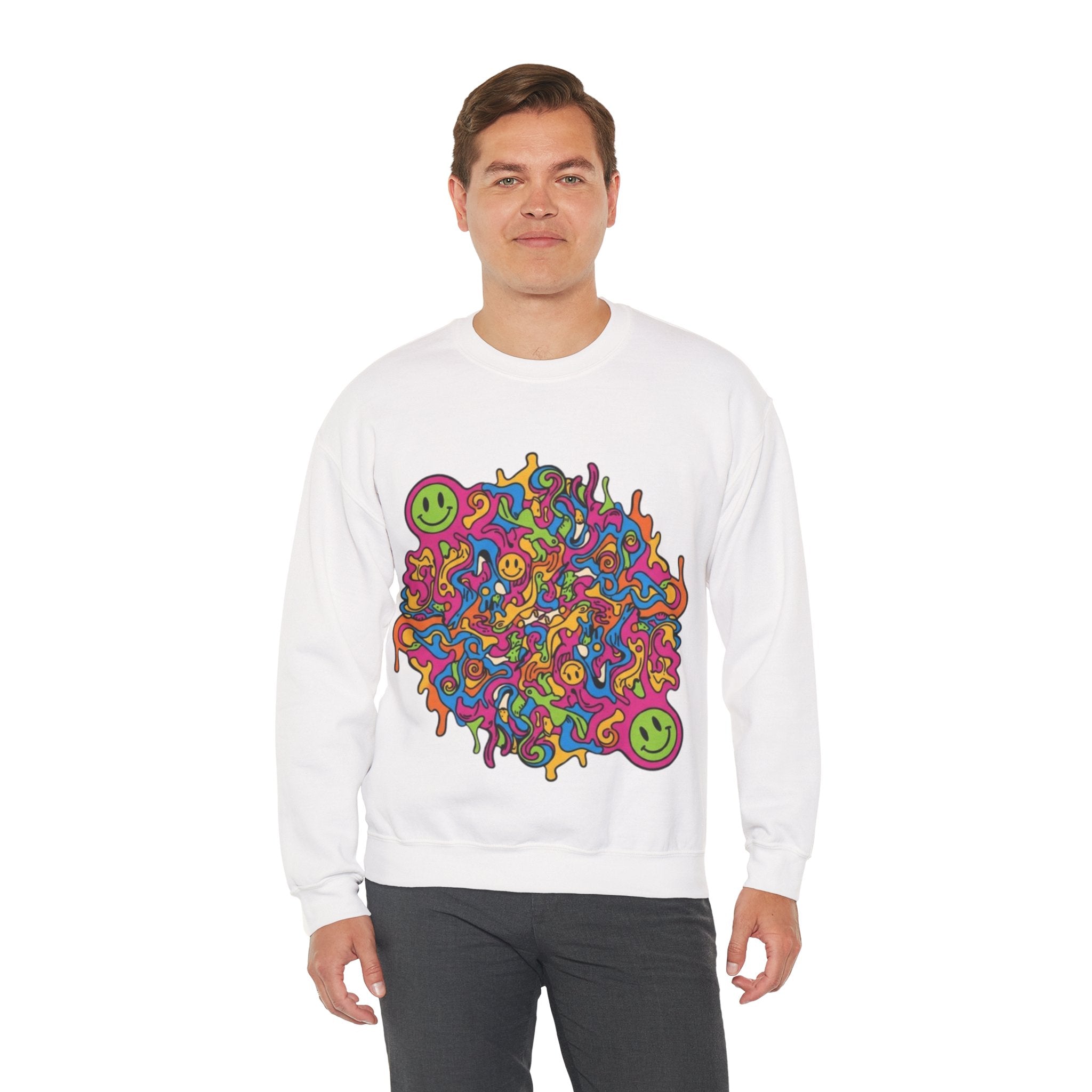 Psychedelic Smiley Swirl Crewneck Sweatshirt