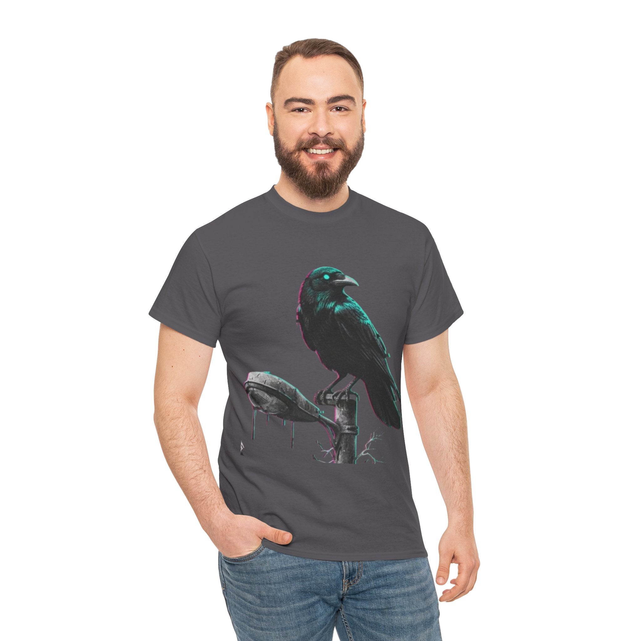 Raven Perch T‑Shirt — Gothic Crow Graphic Tee