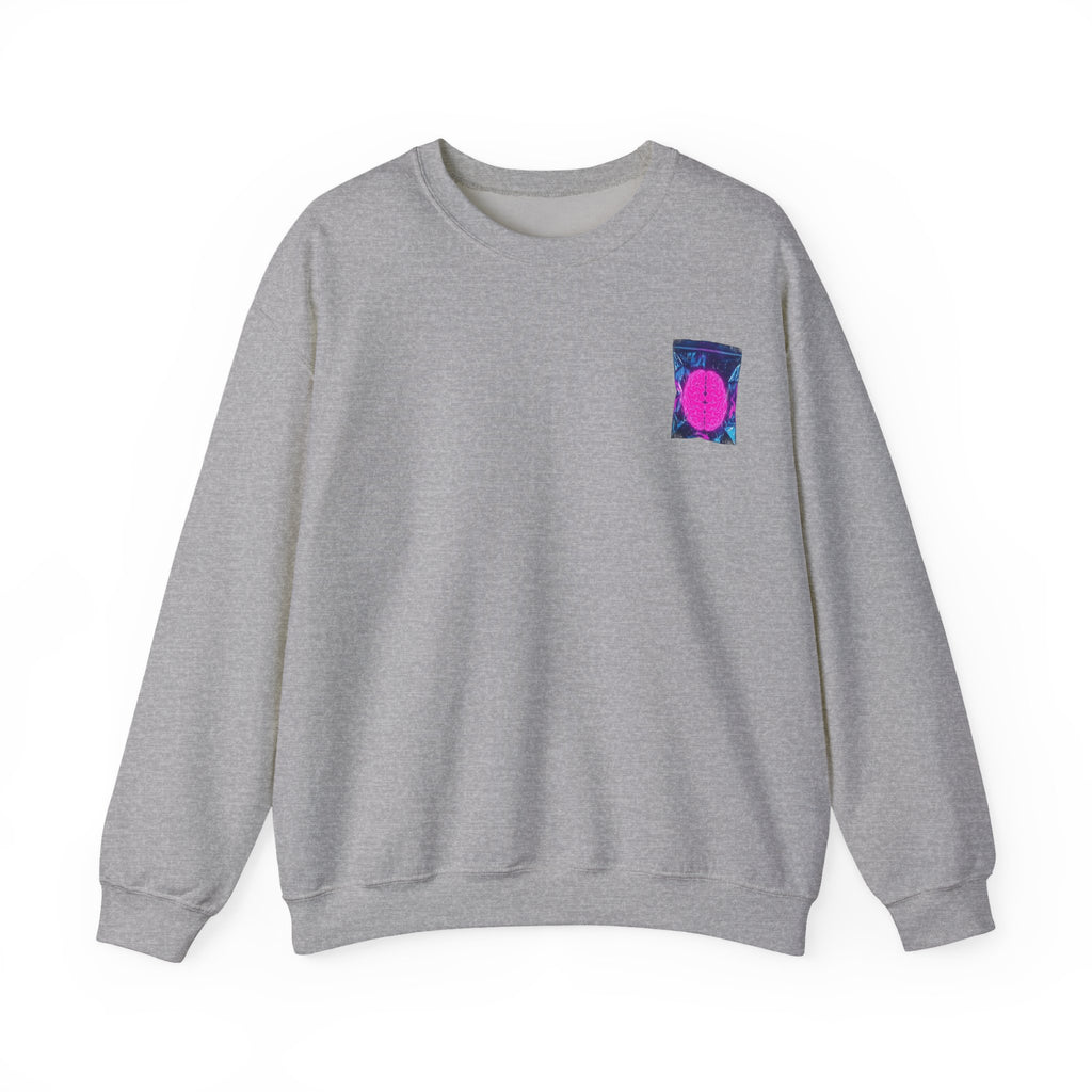 Crewneck Sweatshirt — Retro Pink Dot Pocket Graphic