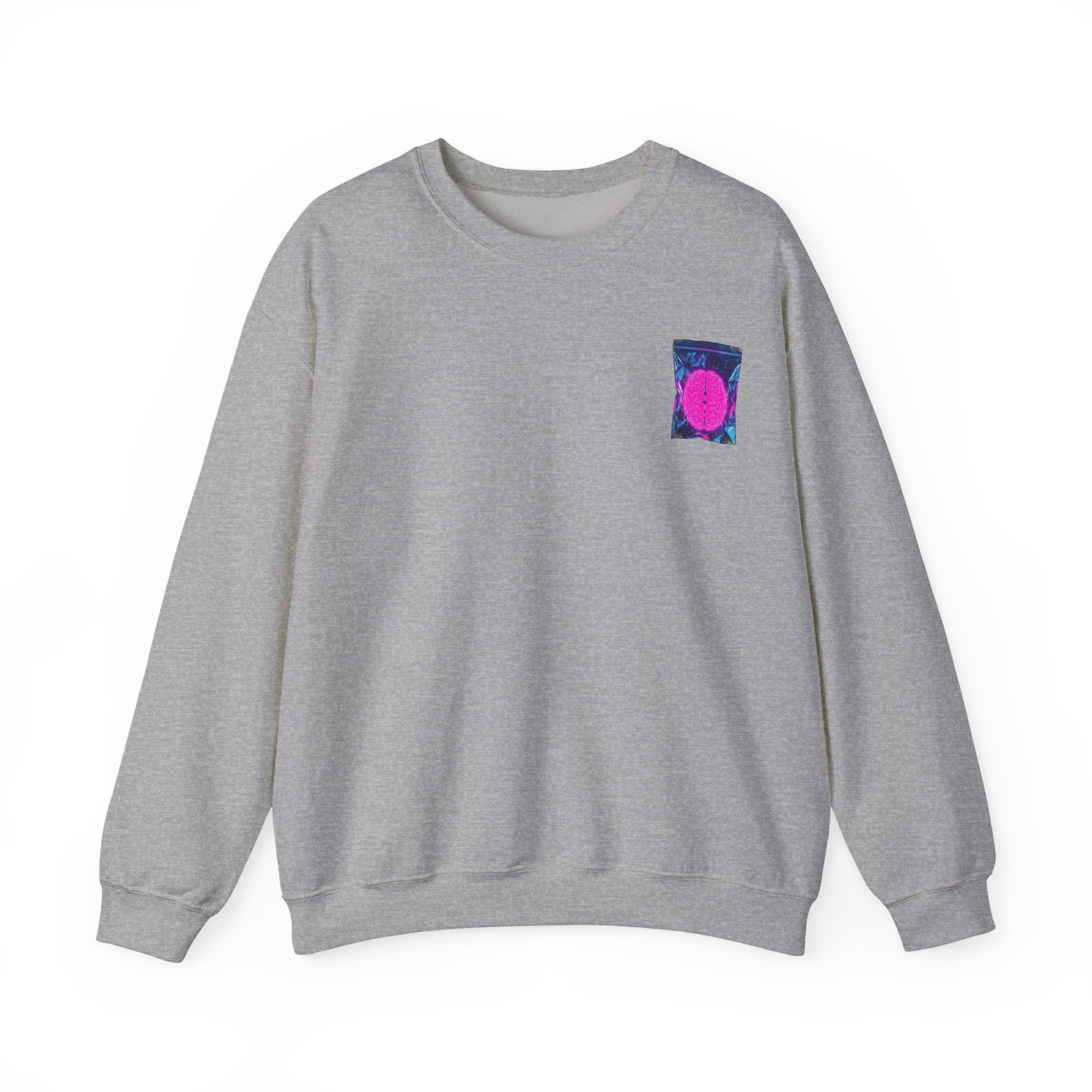 Crewneck Sweatshirt — Retro Pink Dot Pocket Graphic