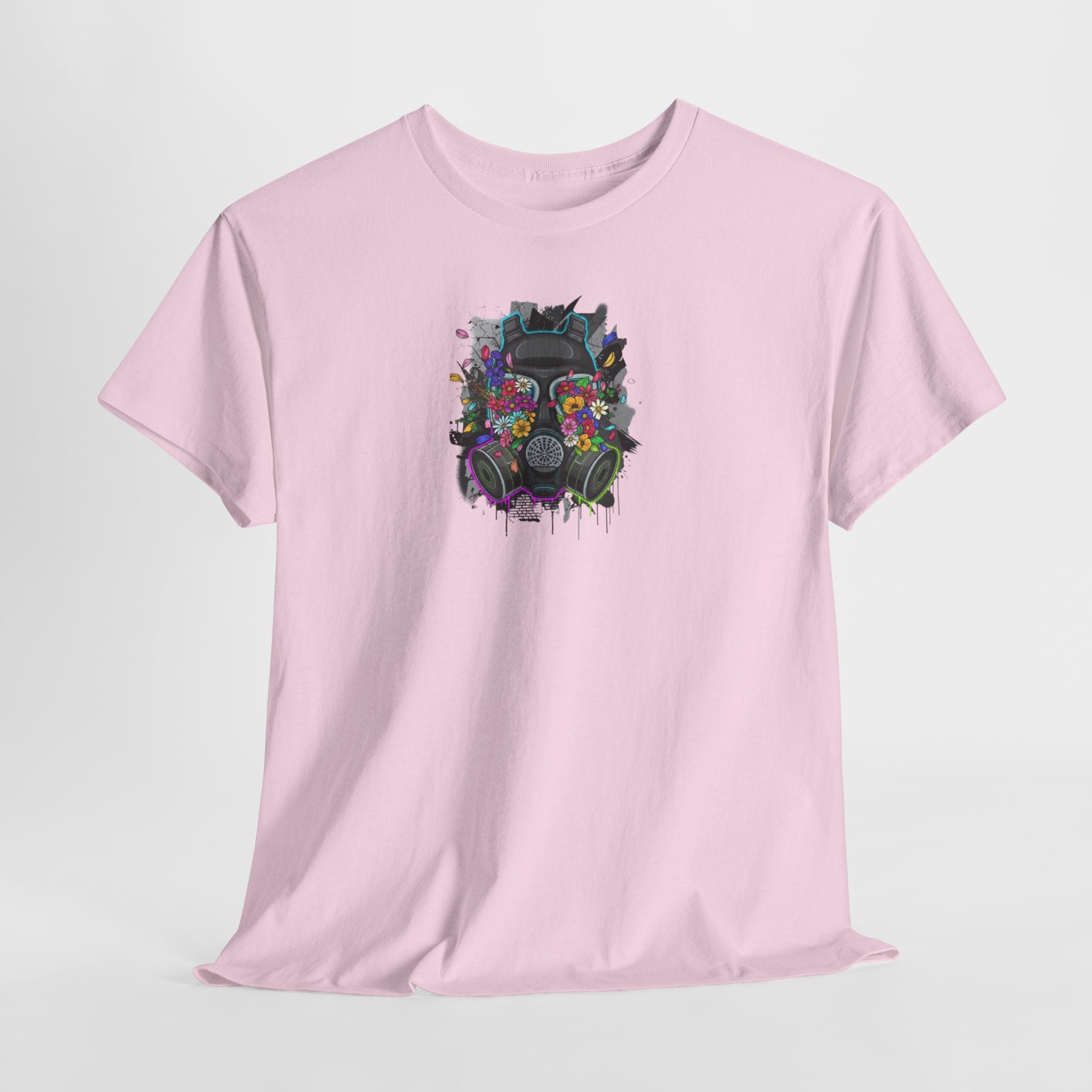 Streetwear Tee — Neon Skull Floral Graphic