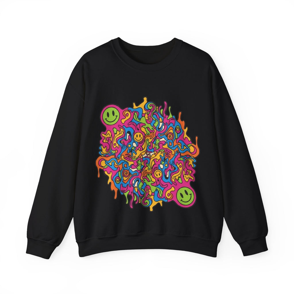 Psychedelic Smiley Swirl Crewneck Sweatshirt