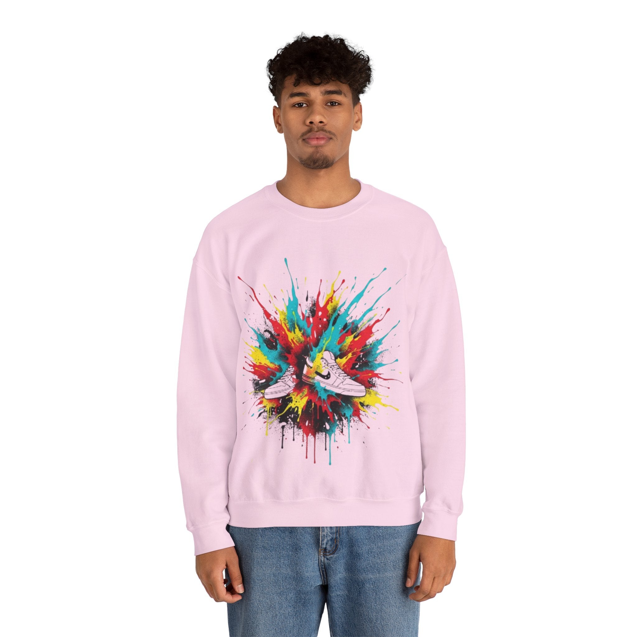 Sneaker Splash Crewneck Sweatshirt - Colorful Streetwear Graphic