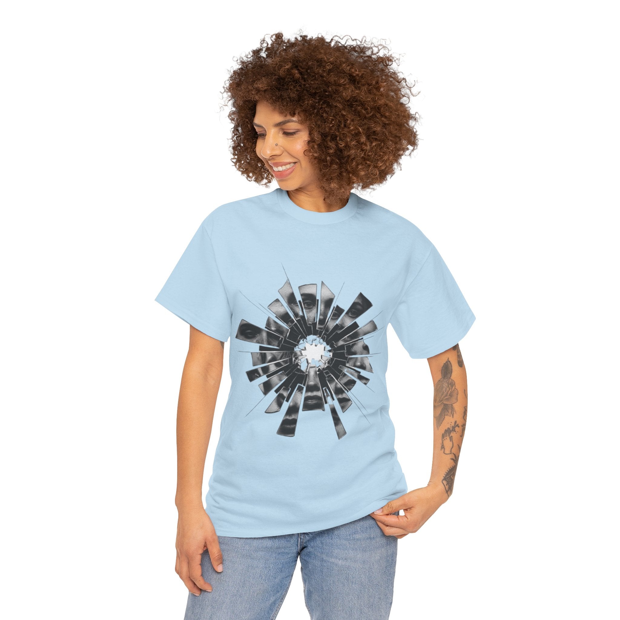 Broken Glass Bullet Hole T‑Shirt — Shattered Window Graphic Tee