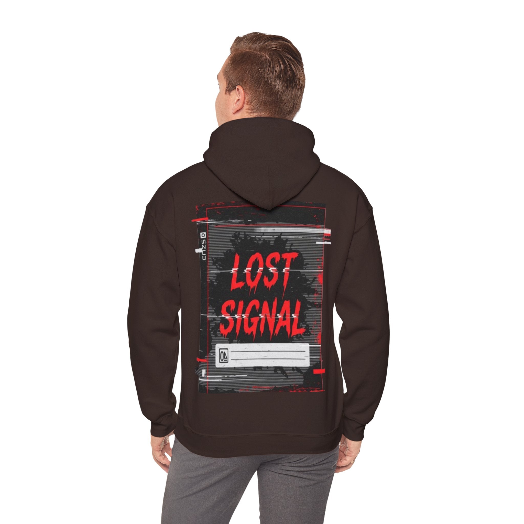 Lost Signal Hoodie - Retro Glitch Graphic Pullover