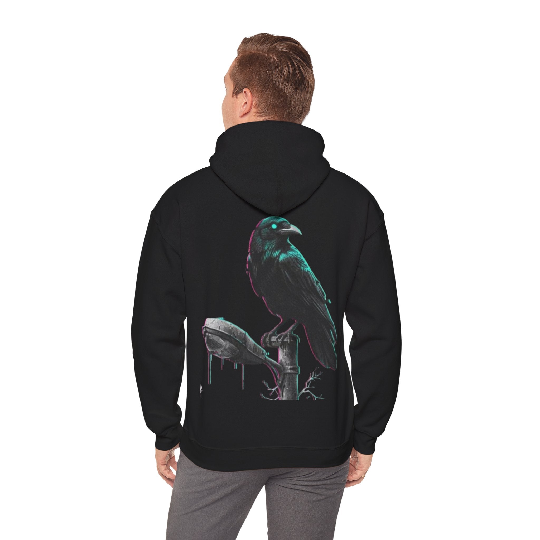Raven Graveyard Hoodie - Gothic Crow Graphic Pullover