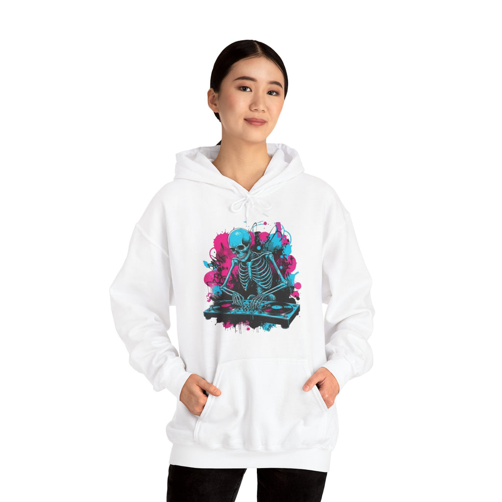 Hoodie — Neon Meditating Skeleton Graphic Hoodie