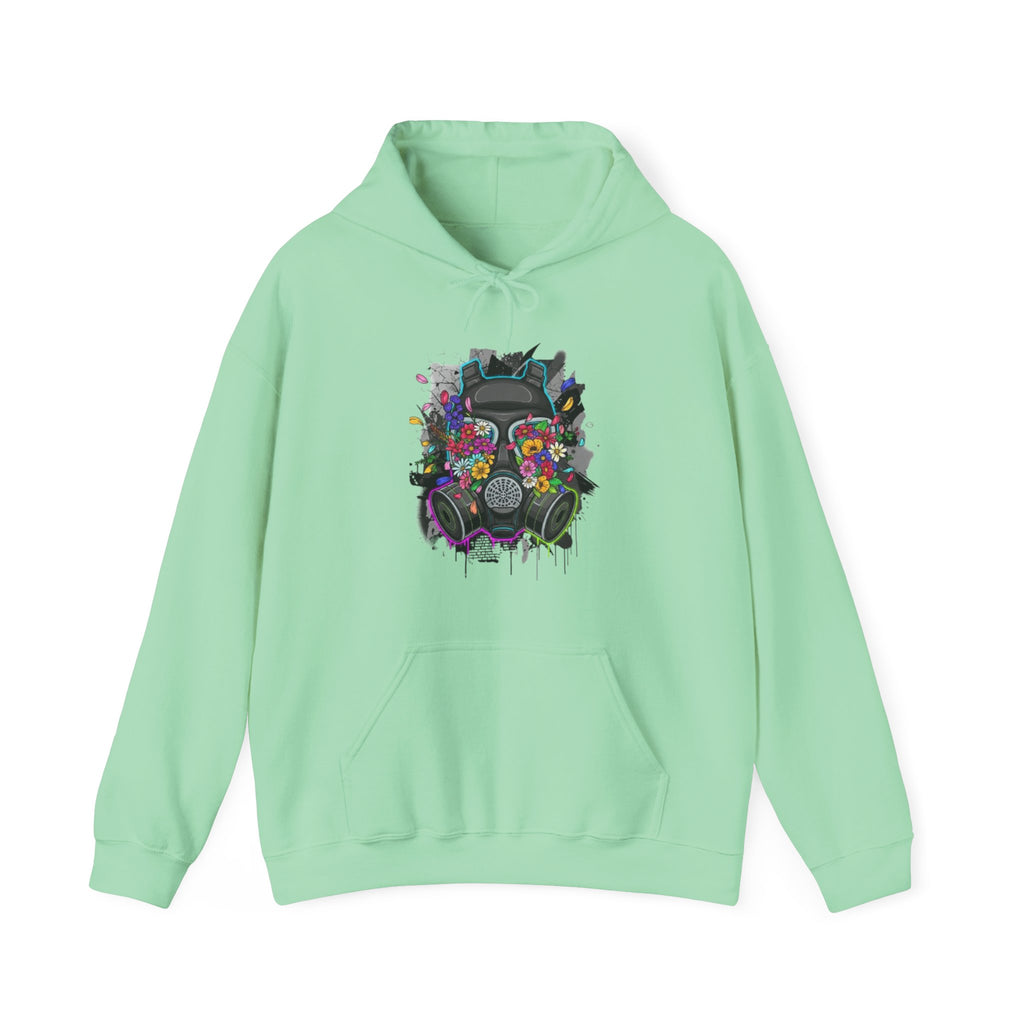 Gas Mask Floral Hoodie — Psychedelic Floral Gas Mask Graphic Sweatshirt