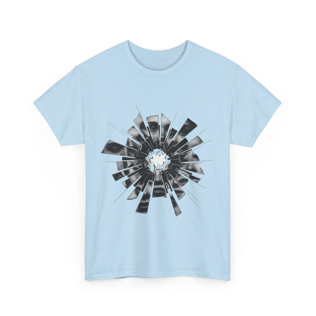 Broken Glass Bullet Hole T‑Shirt — Shattered Window Graphic Tee