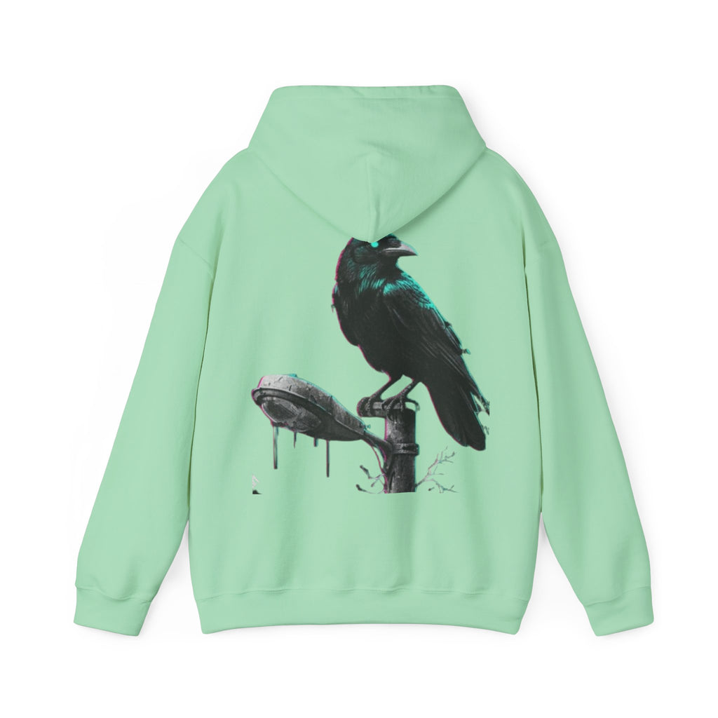 Raven Graveyard Hoodie - Gothic Crow Graphic Pullover