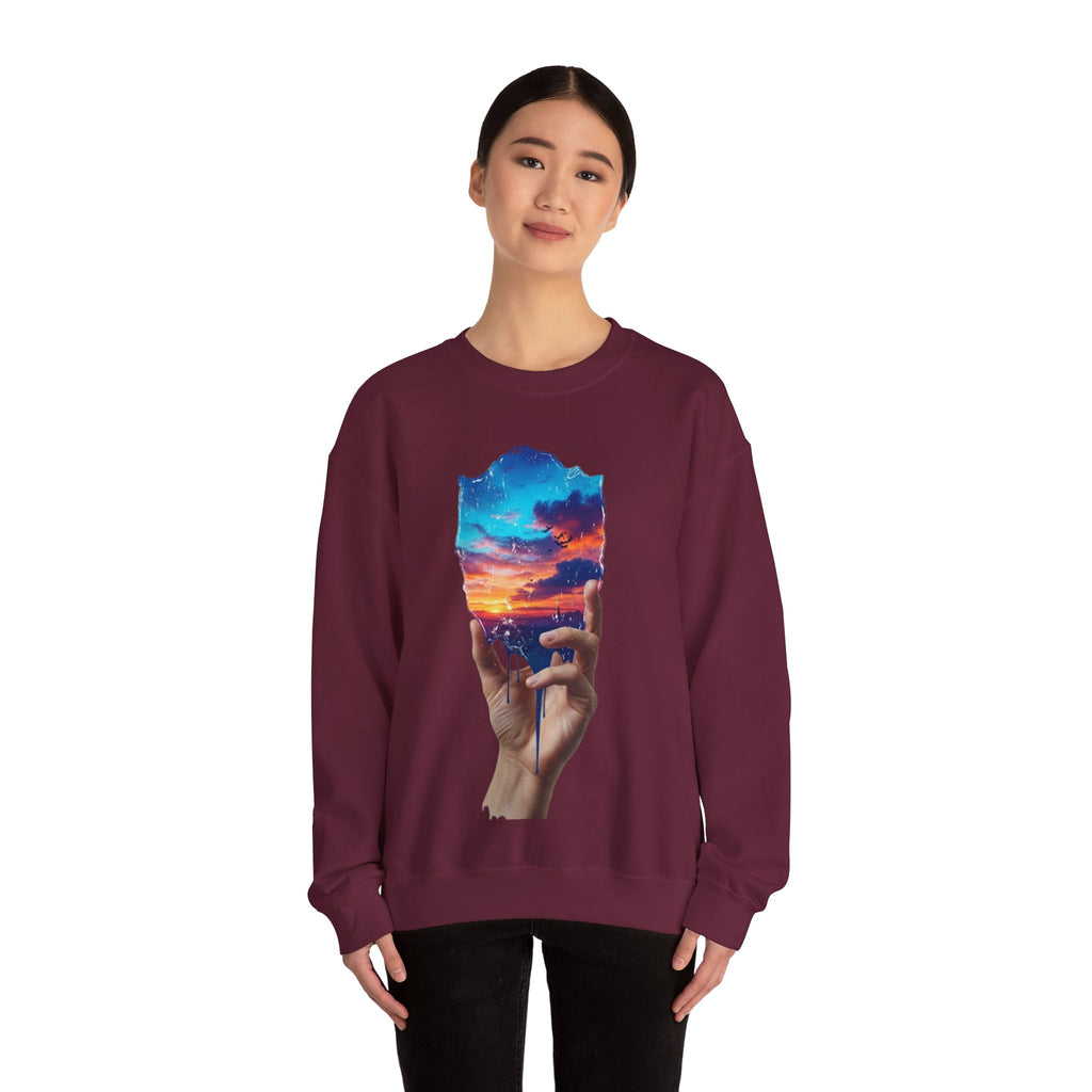 Sunset in Hand Crewneck Sweatshirt
