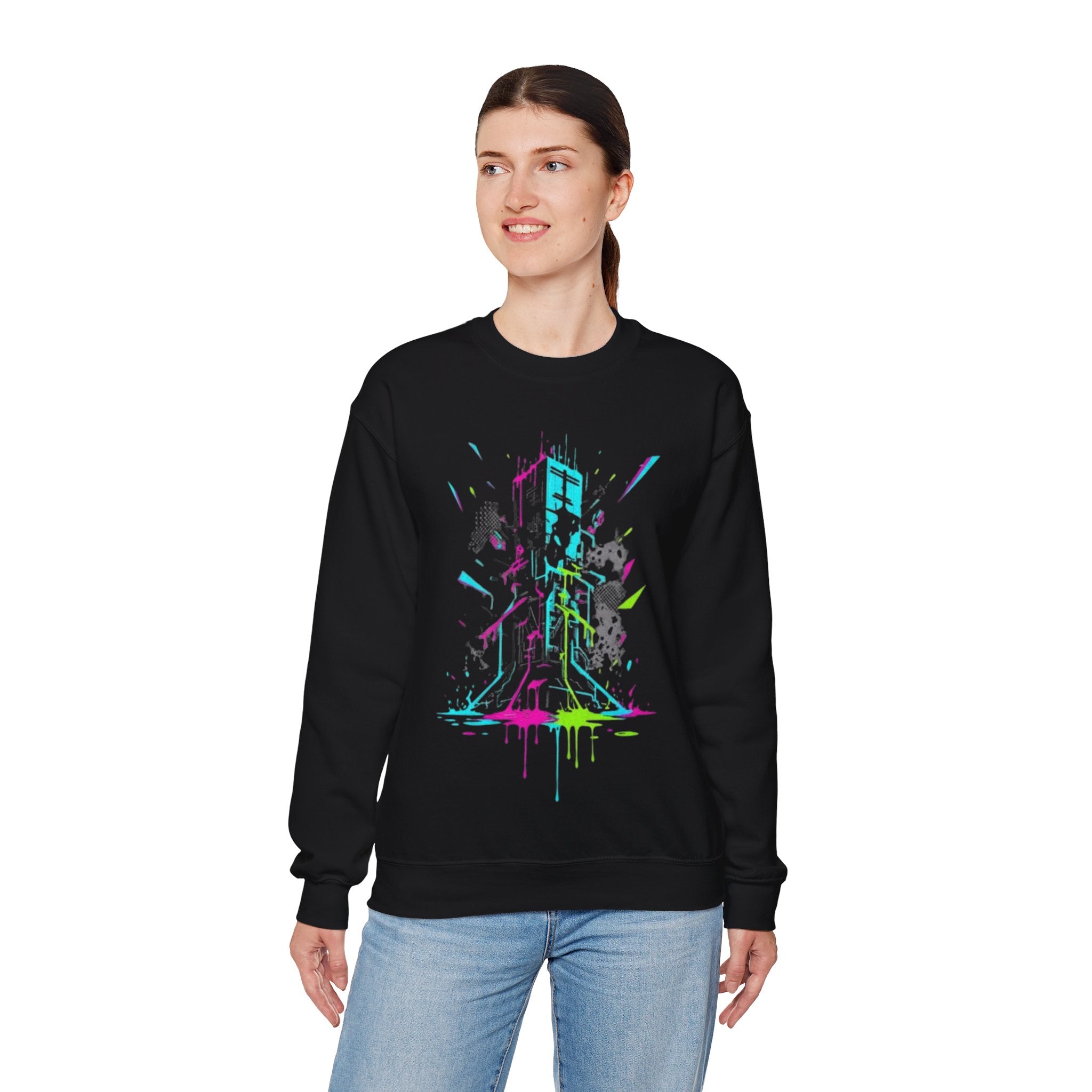 Neon Cyber City Crewneck Sweatshirt