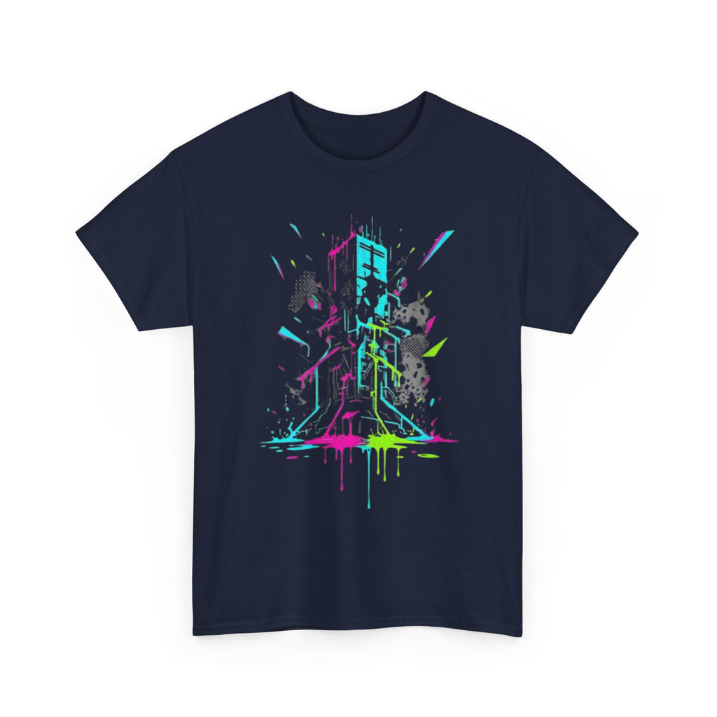 Neon Arcade Tower T-Shirt — Retro Gaming Graffiti Tee