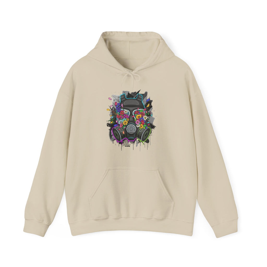 Gas Mask Floral Hoodie — Psychedelic Floral Gas Mask Graphic Sweatshirt