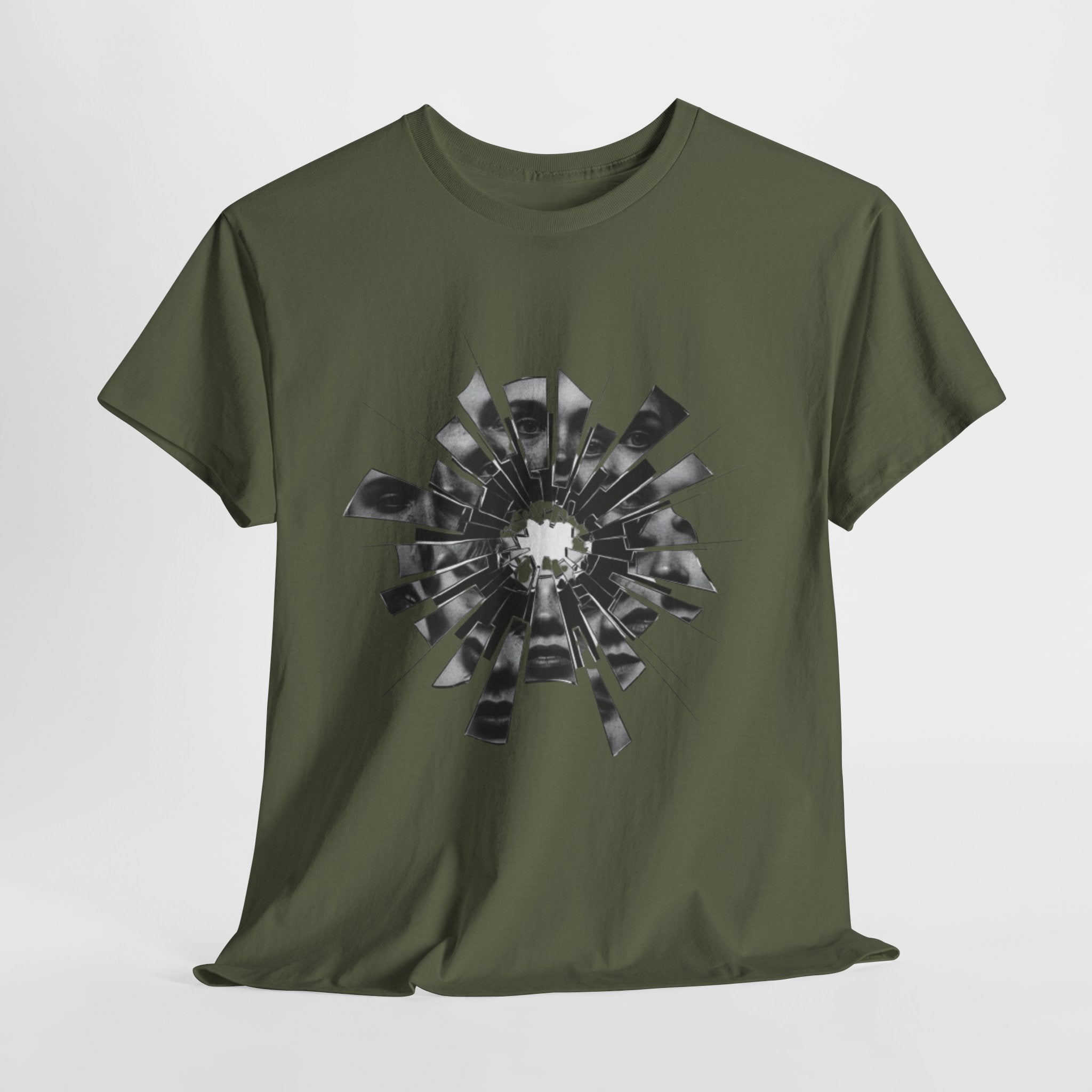 Broken Glass Bullet Hole T‑Shirt — Shattered Window Graphic Tee