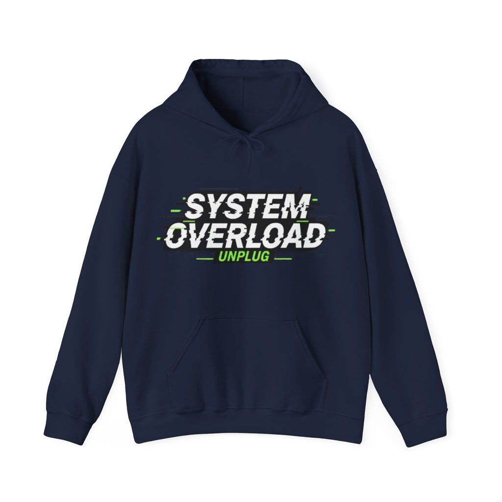 System Overload Hoodie - "Unplug" Retro Glitch Graphic Pullover