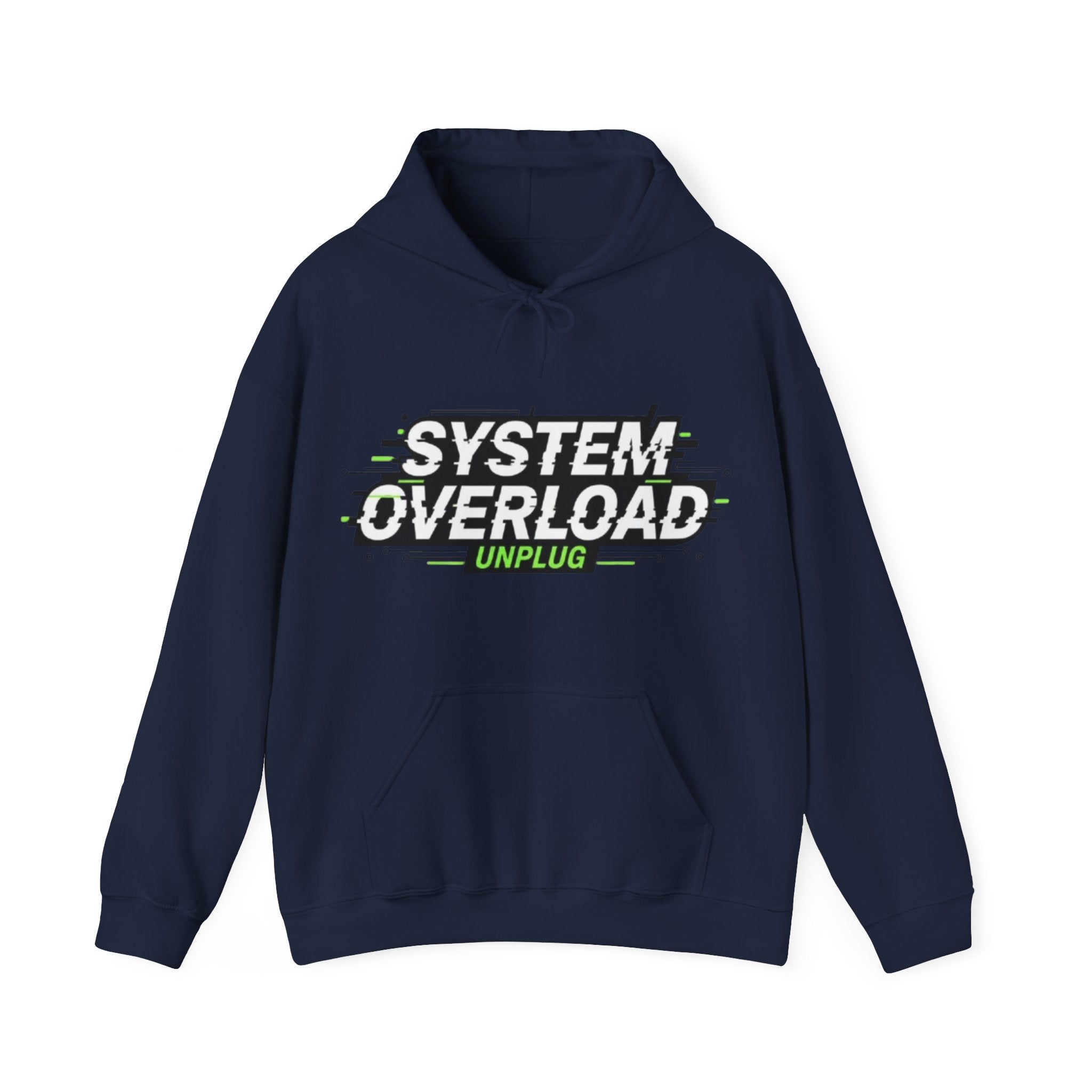 System Overload Hoodie - "Unplug" Retro Glitch Graphic Pullover