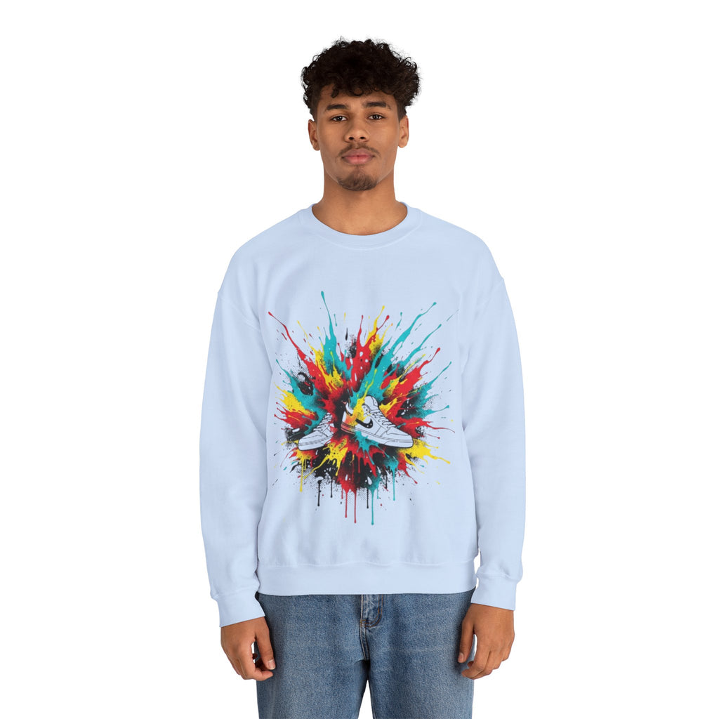 Sneaker Splash Crewneck Sweatshirt - Colorful Streetwear Graphic