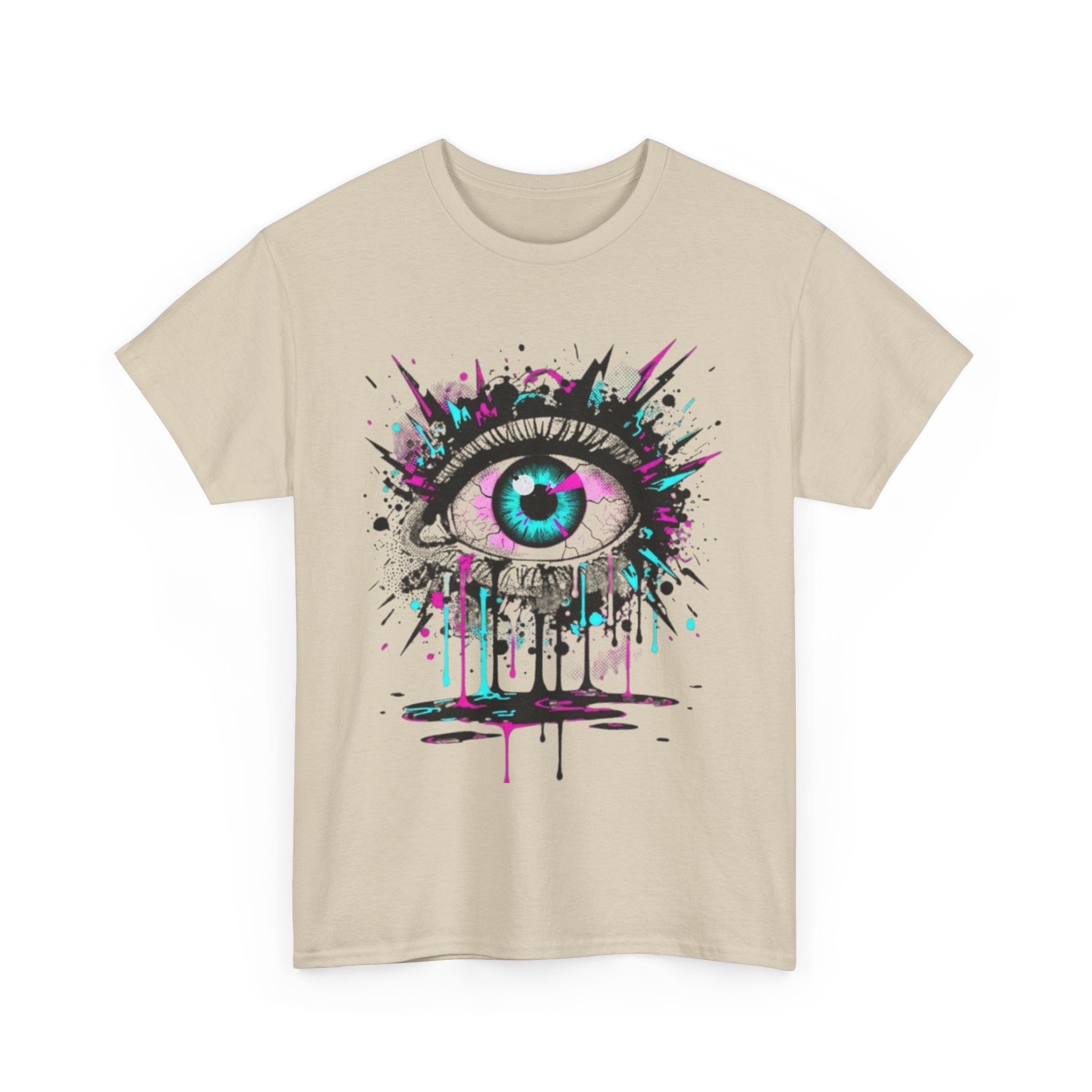 Graphic Tee — Neon Dripping Eye Art T-Shirt