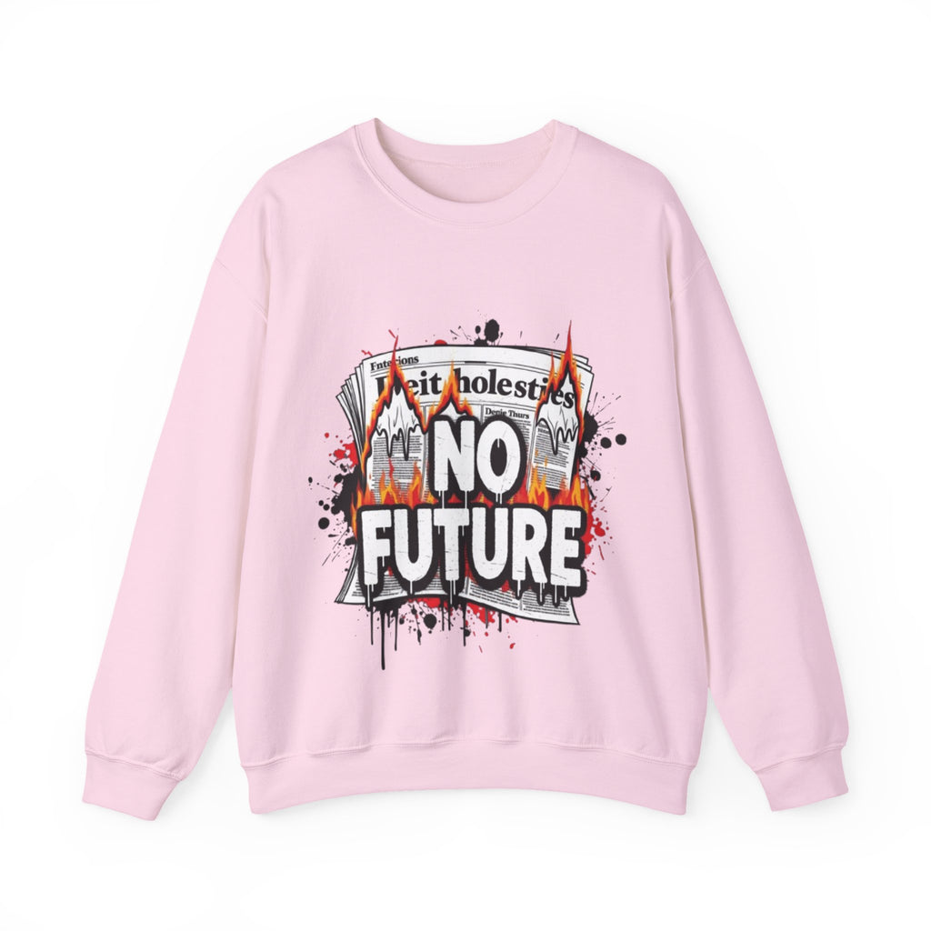 No Future Graphic Sweatshirt — Grunge Flame Streetwear Crewneck