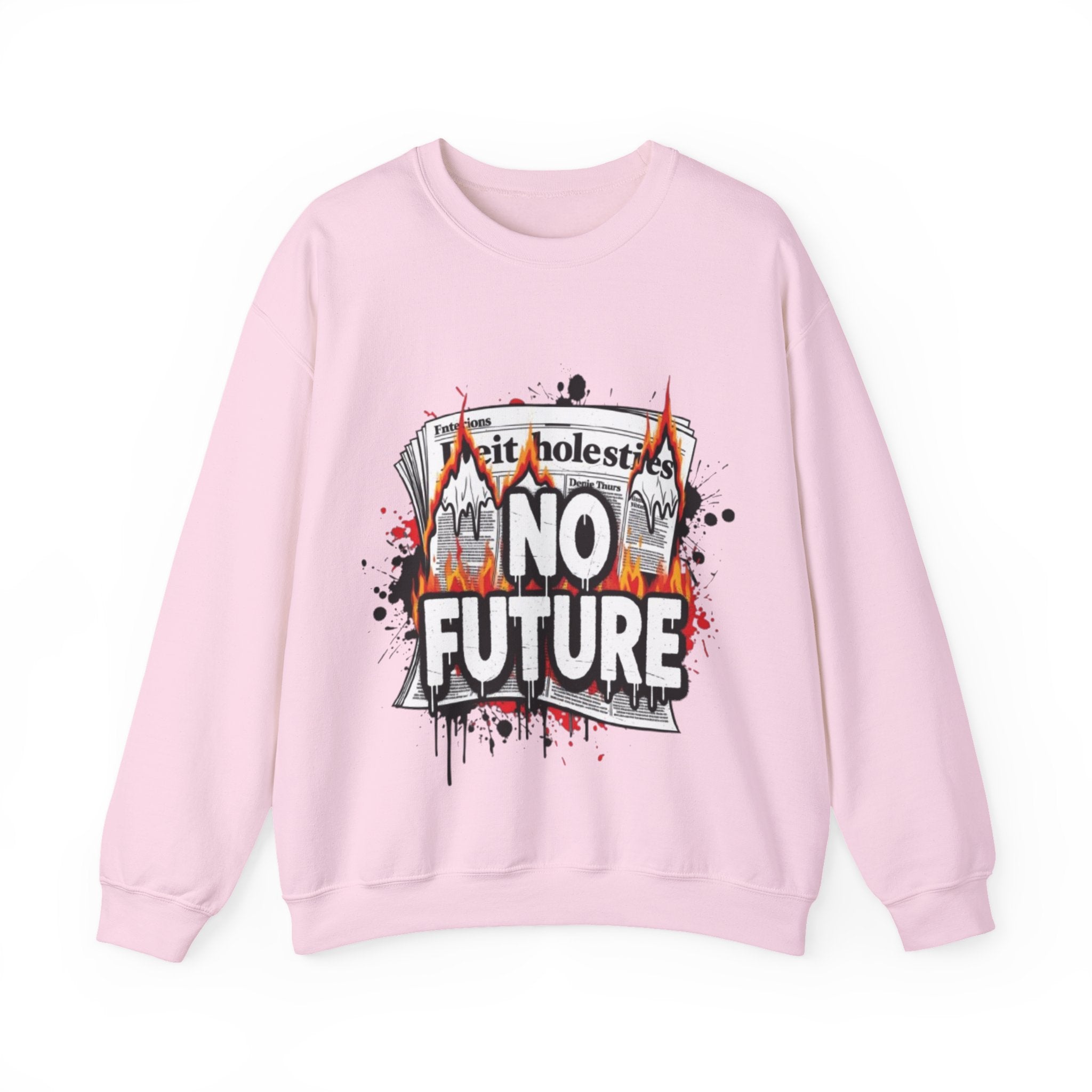 No Future Graphic Sweatshirt — Grunge Flame Streetwear Crewneck