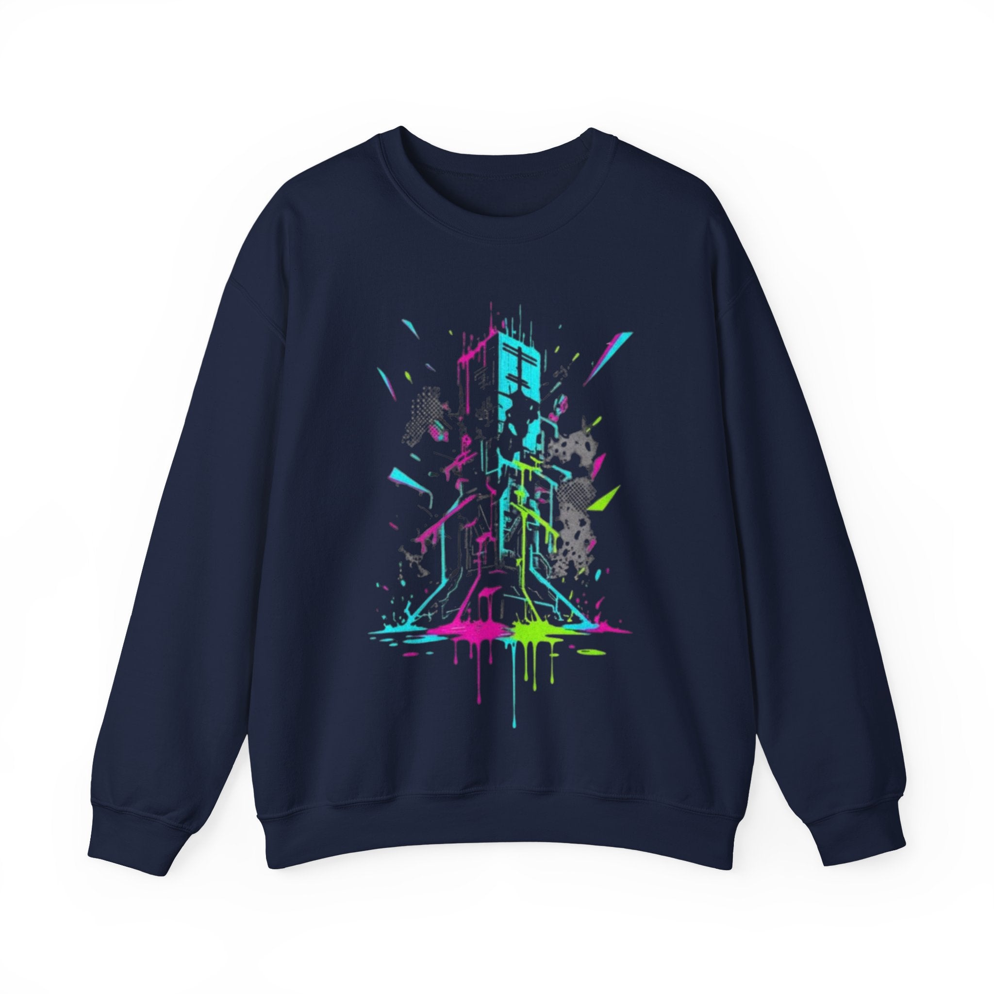 Neon Cyber City Crewneck Sweatshirt