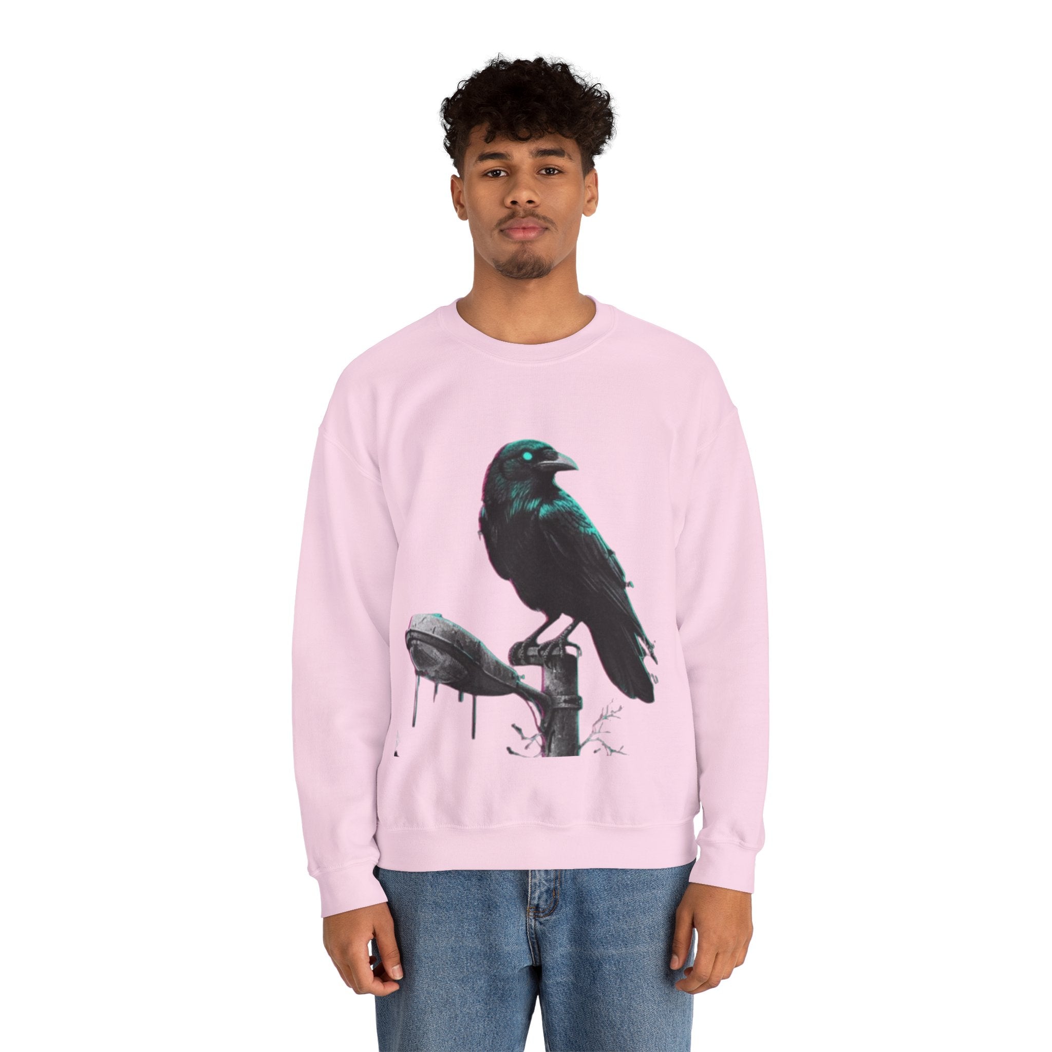 Raven Perch Crewneck Sweatshirt – Gothic Crow Graphic Pullover