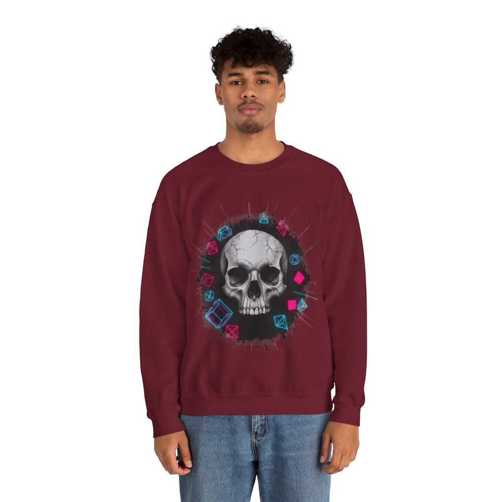 Skull Neon Geometry Crewneck Sweatshirt