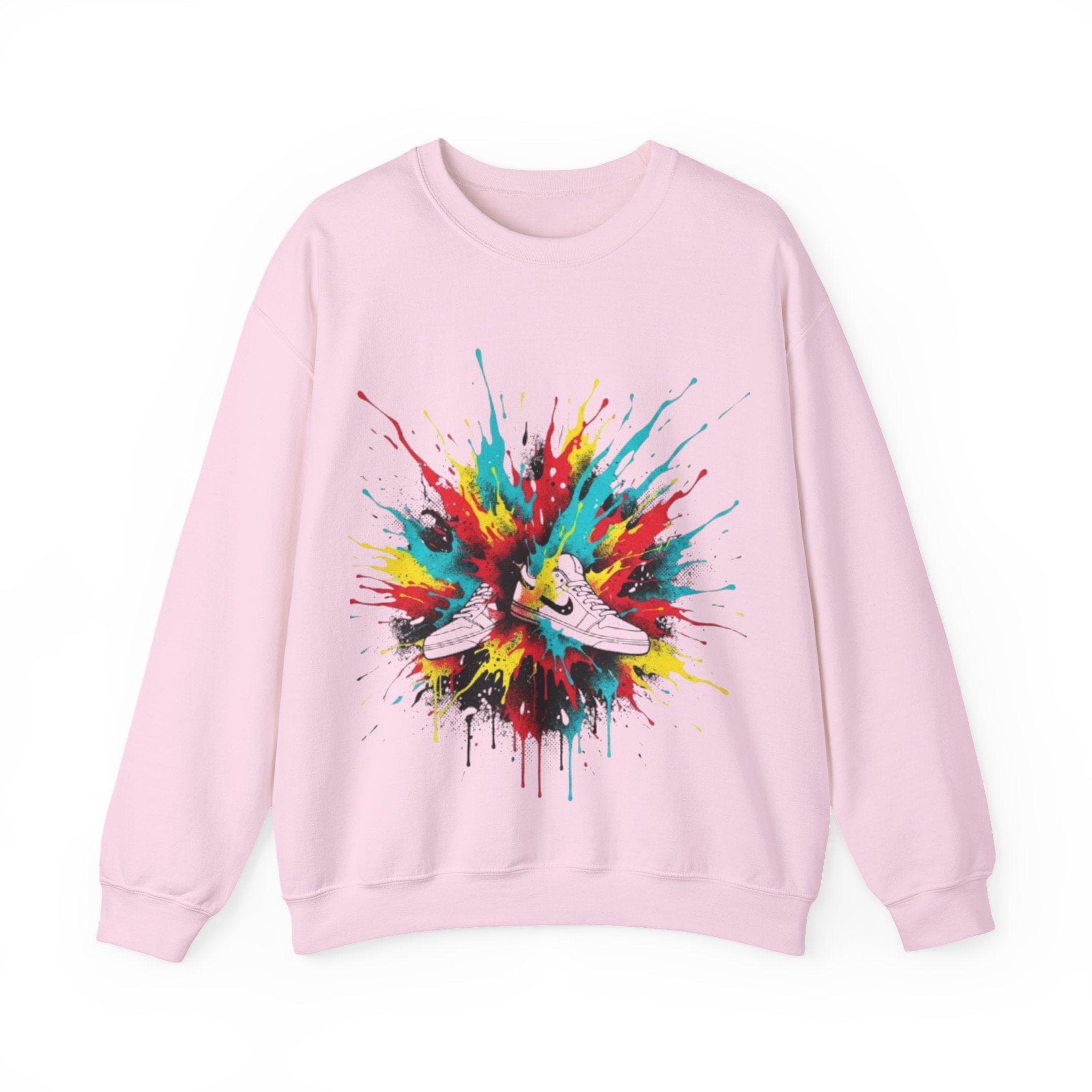 Sneaker Splash Crewneck Sweatshirt - Colorful Streetwear Graphic