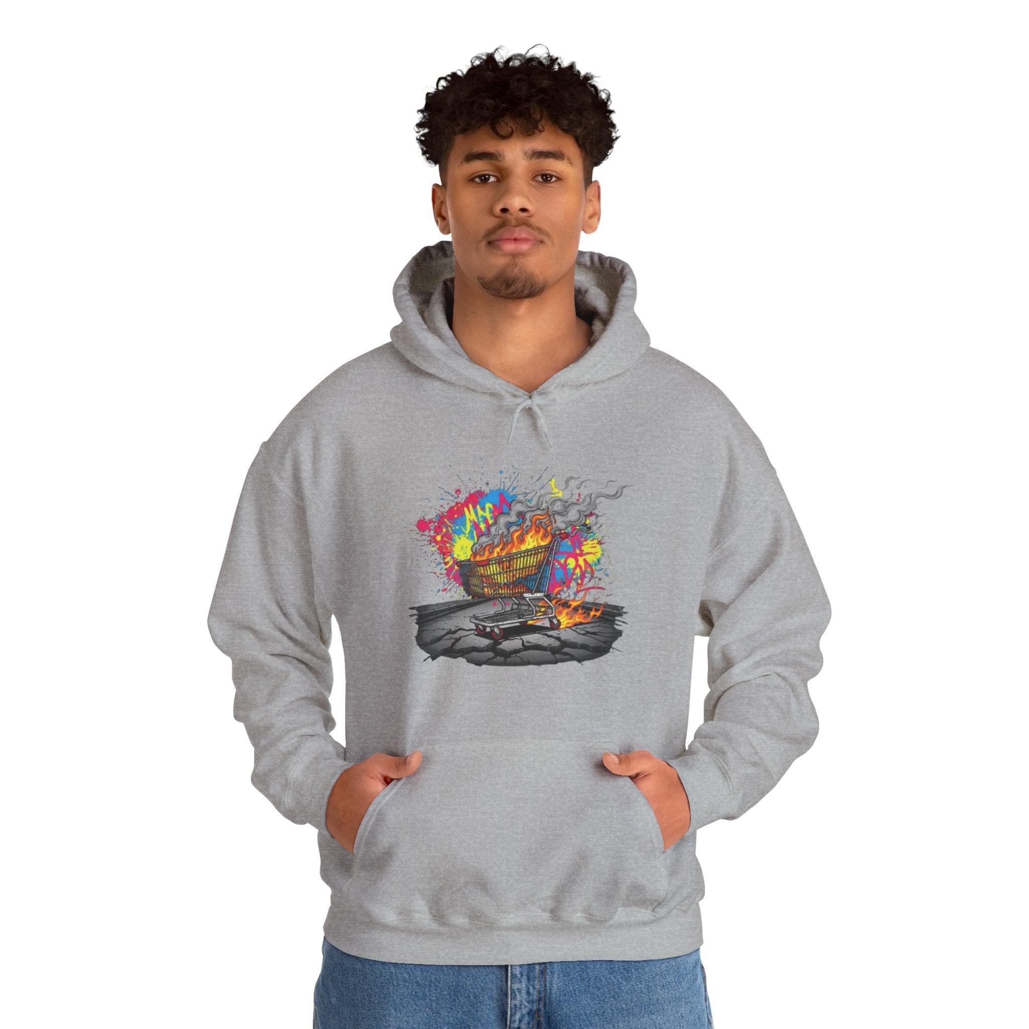 Hoodie — Colorful Campfire Skull Graphic Pullover