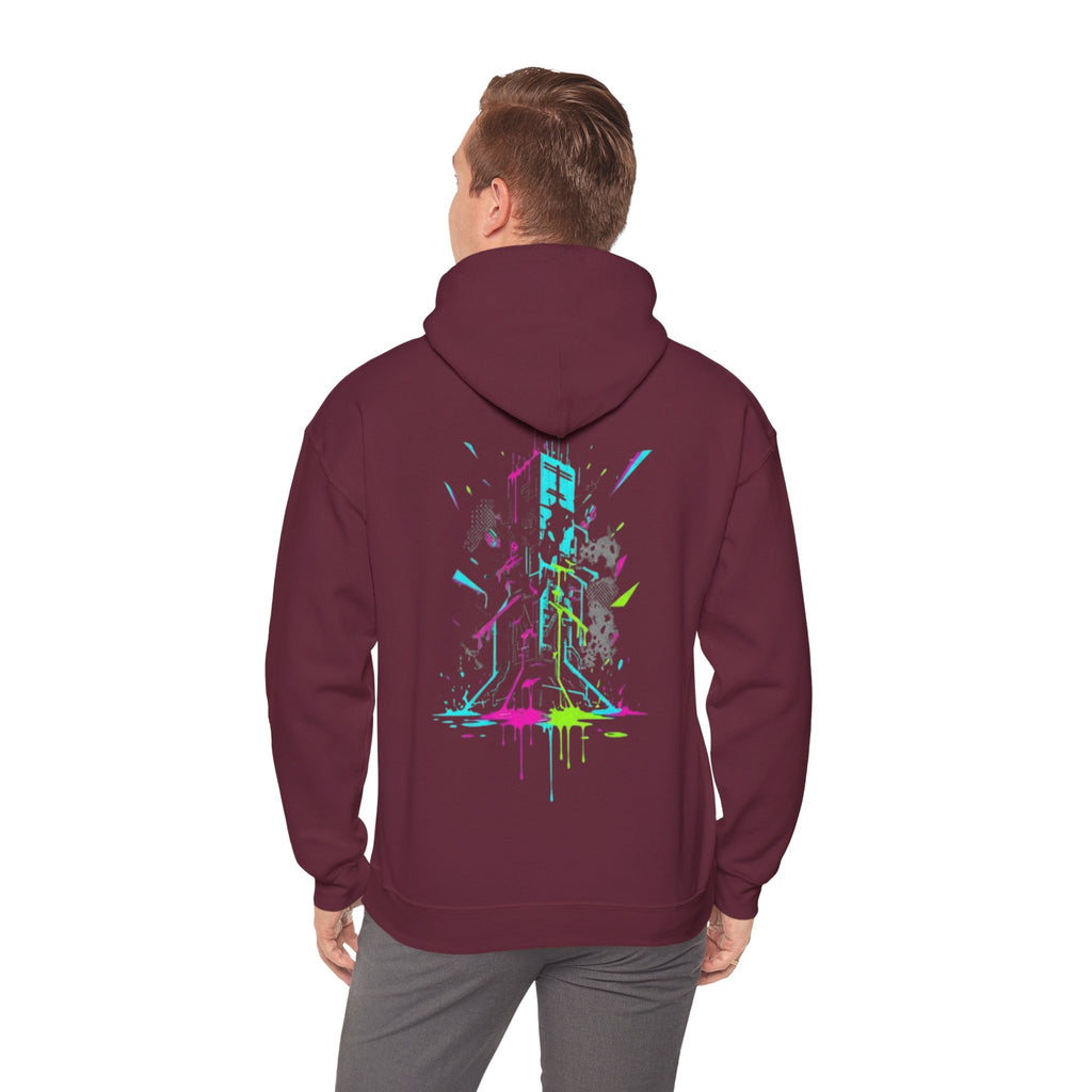 Retro Neon Arcade Hoodie — Pixel Tower Gaming Sweatshirt