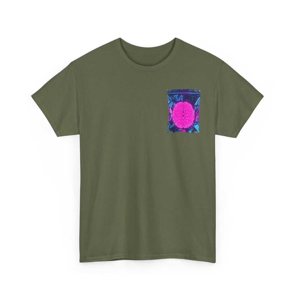 Retro Neon Sun Pocket Tee — 80s Vaporwave Graphic T-Shirt