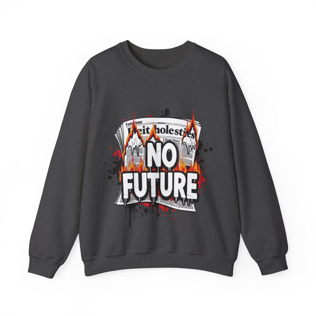 No Future Graphic Sweatshirt — Grunge Flame Streetwear Crewneck