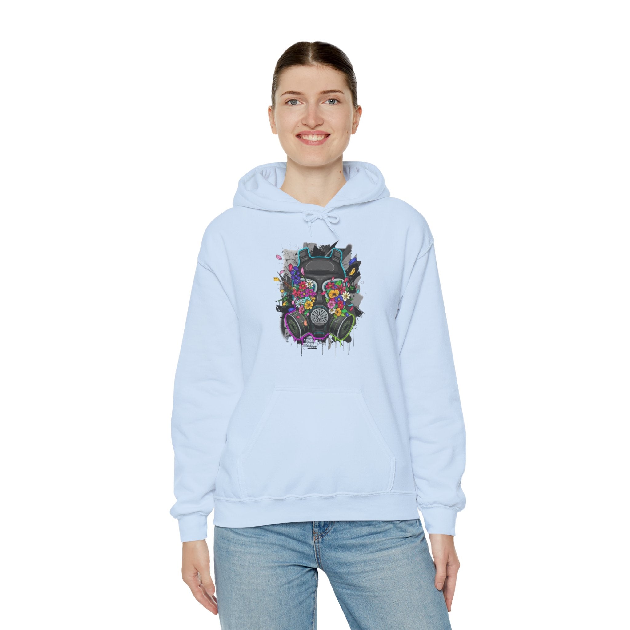 Gas Mask Floral Hoodie — Psychedelic Floral Gas Mask Graphic Sweatshirt