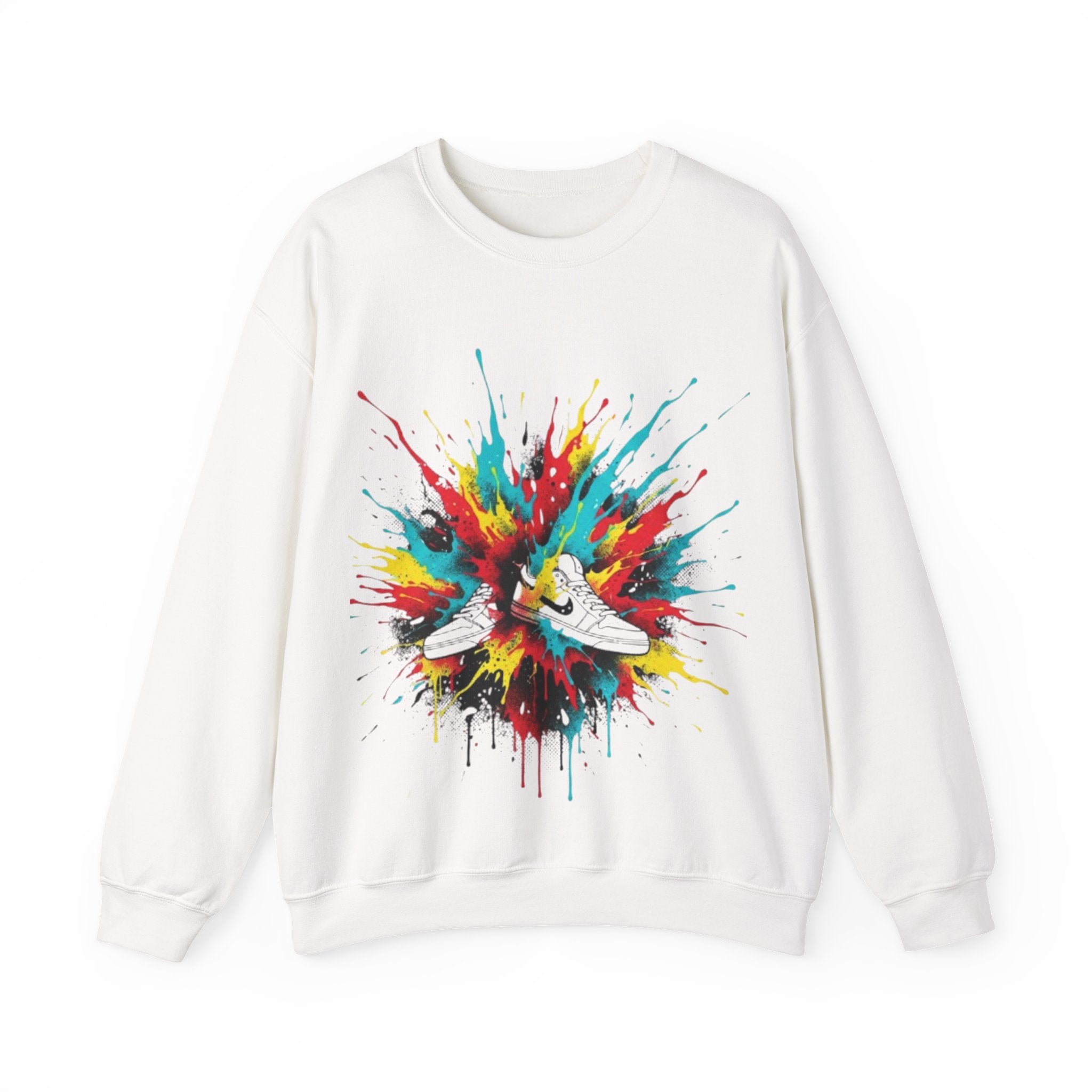 Sneaker Splash Crewneck Sweatshirt - Colorful Streetwear Graphic